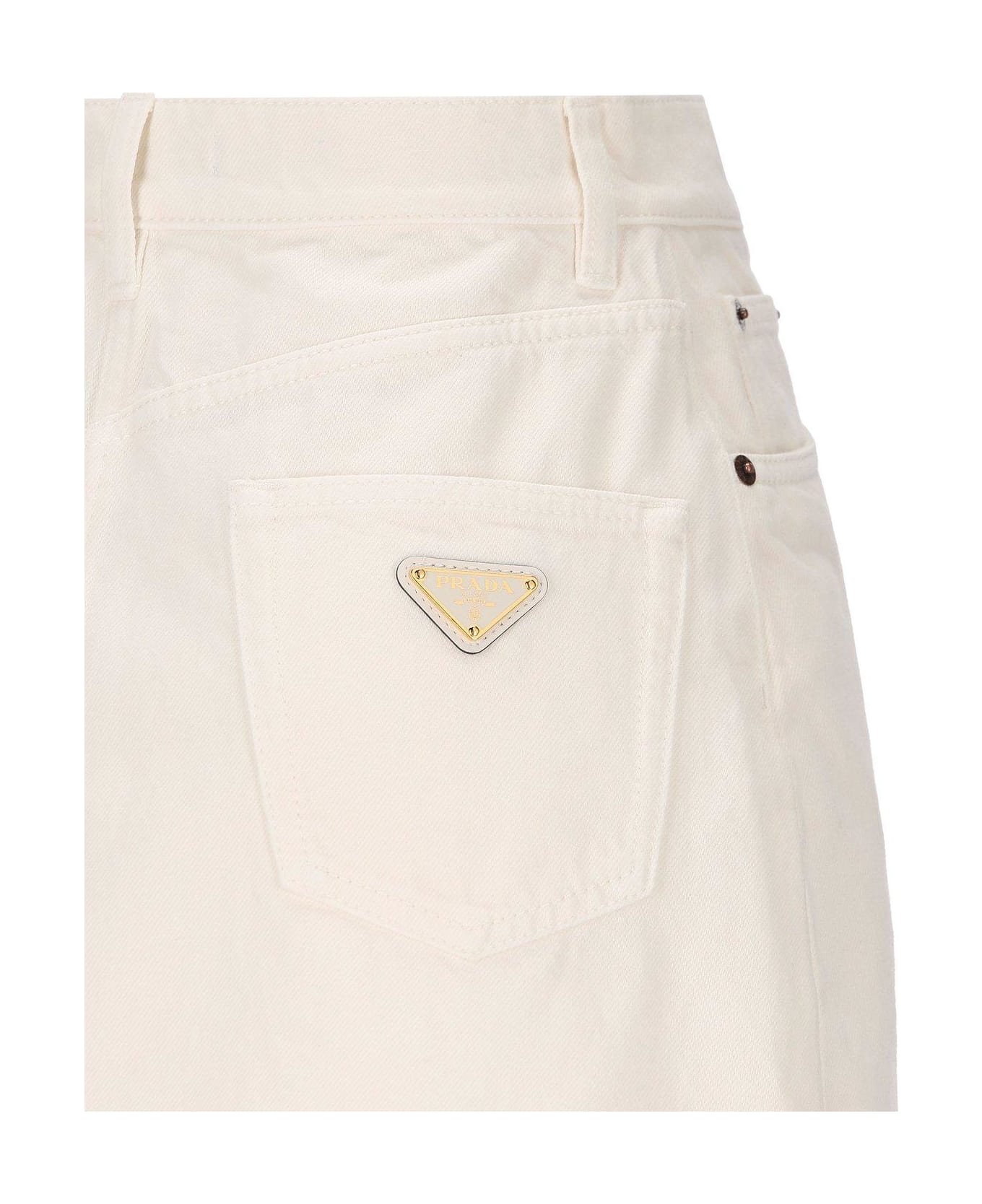 Prada Triangle-logo Mini Skirt - Cd White
