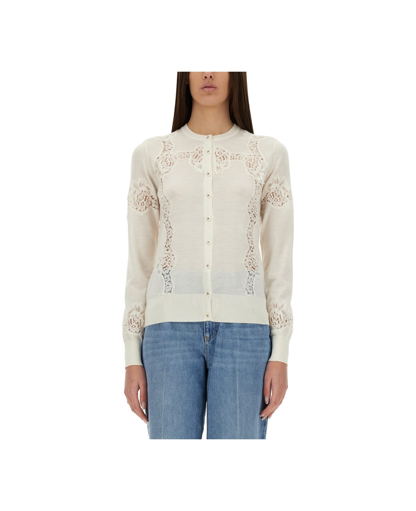 Dolce & Gabbana Cashmere And Silk Cardigan - IVORY