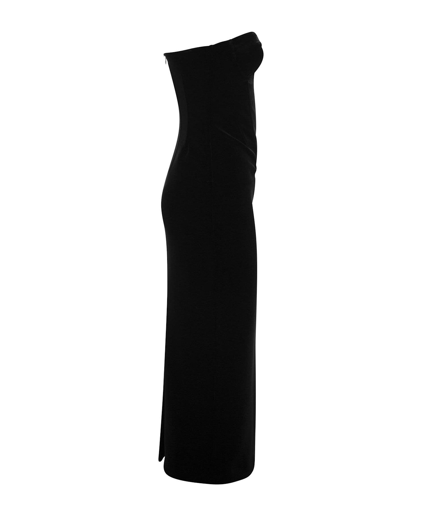 SportMax Strapless Velvet Dress - Black