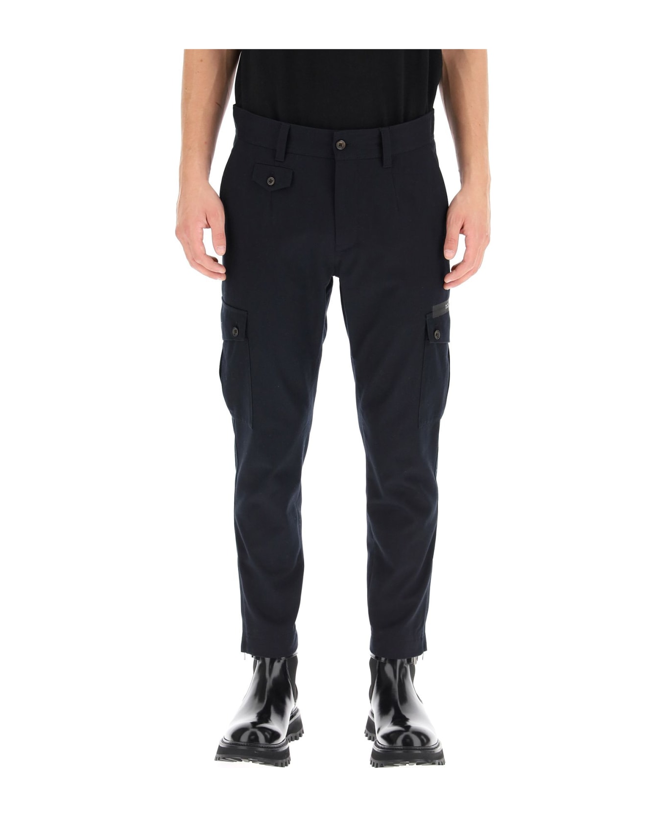 Dolce & Gabbana Cotton Cargo Trousers - Blu