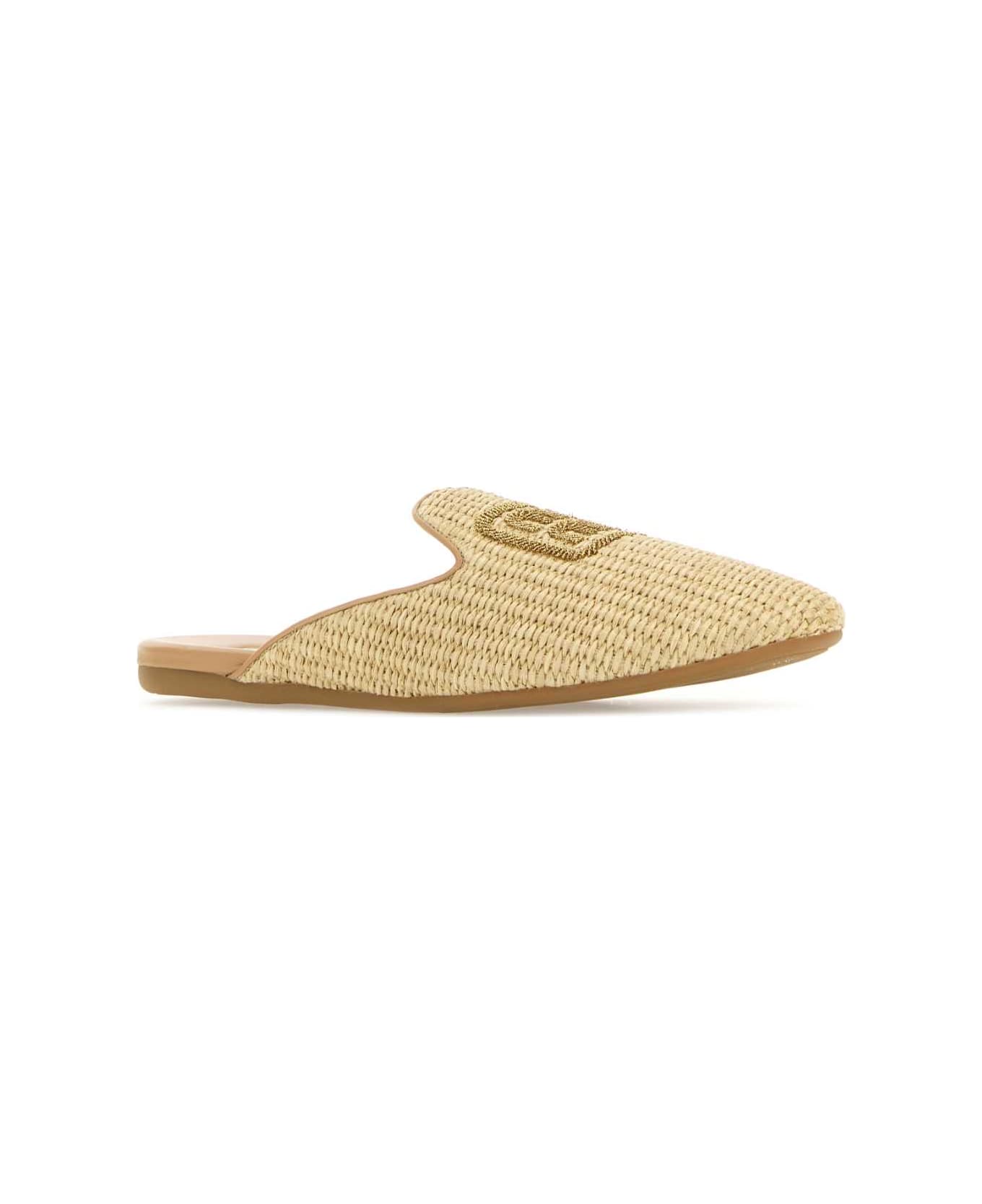 Miu Miu Raffia Slippers - NATURALE