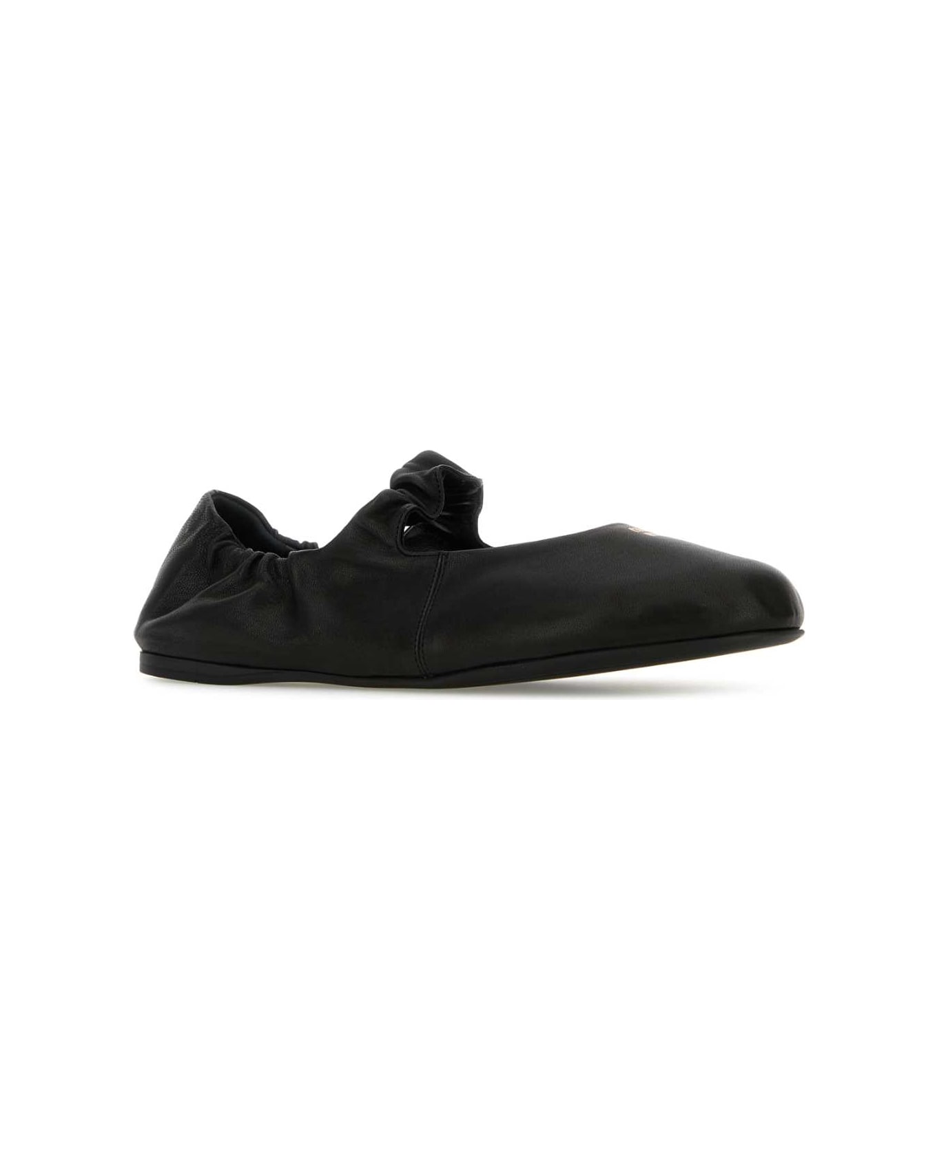 Miu Miu Black Nappa Leather Ballerinas - NERO