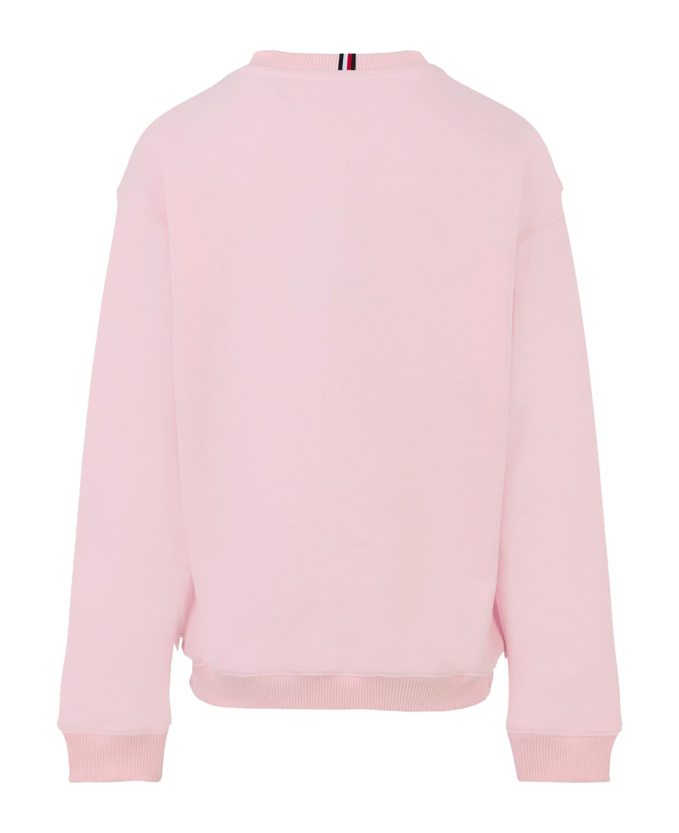Tommy Hilfiger Pink Sweatshirt For Girl With Black Logo - Pink