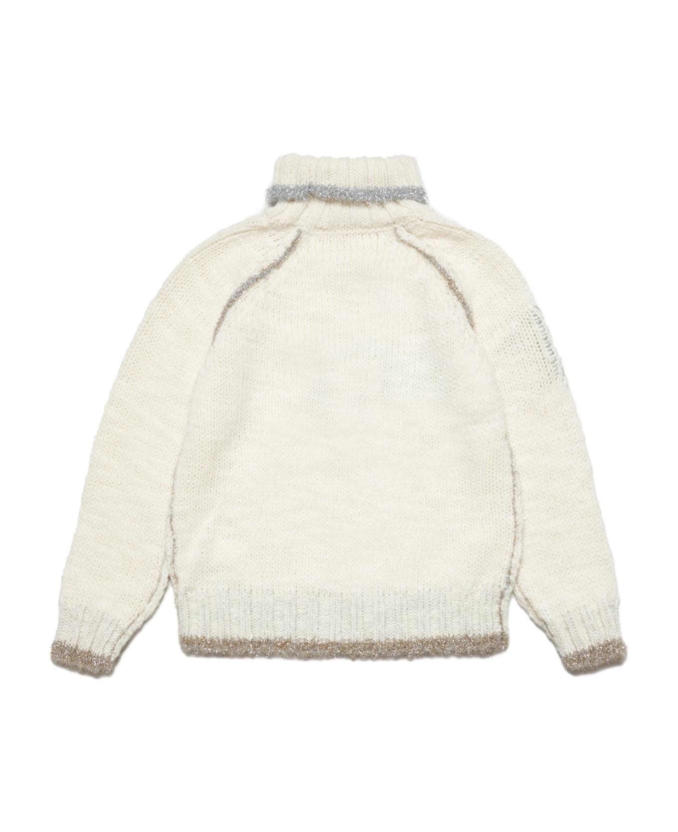 Maison Margiela Mm6k17u Knitwear Maison Margiela Wool-blend And Lurex Turtleneck Sweater - WHITE
