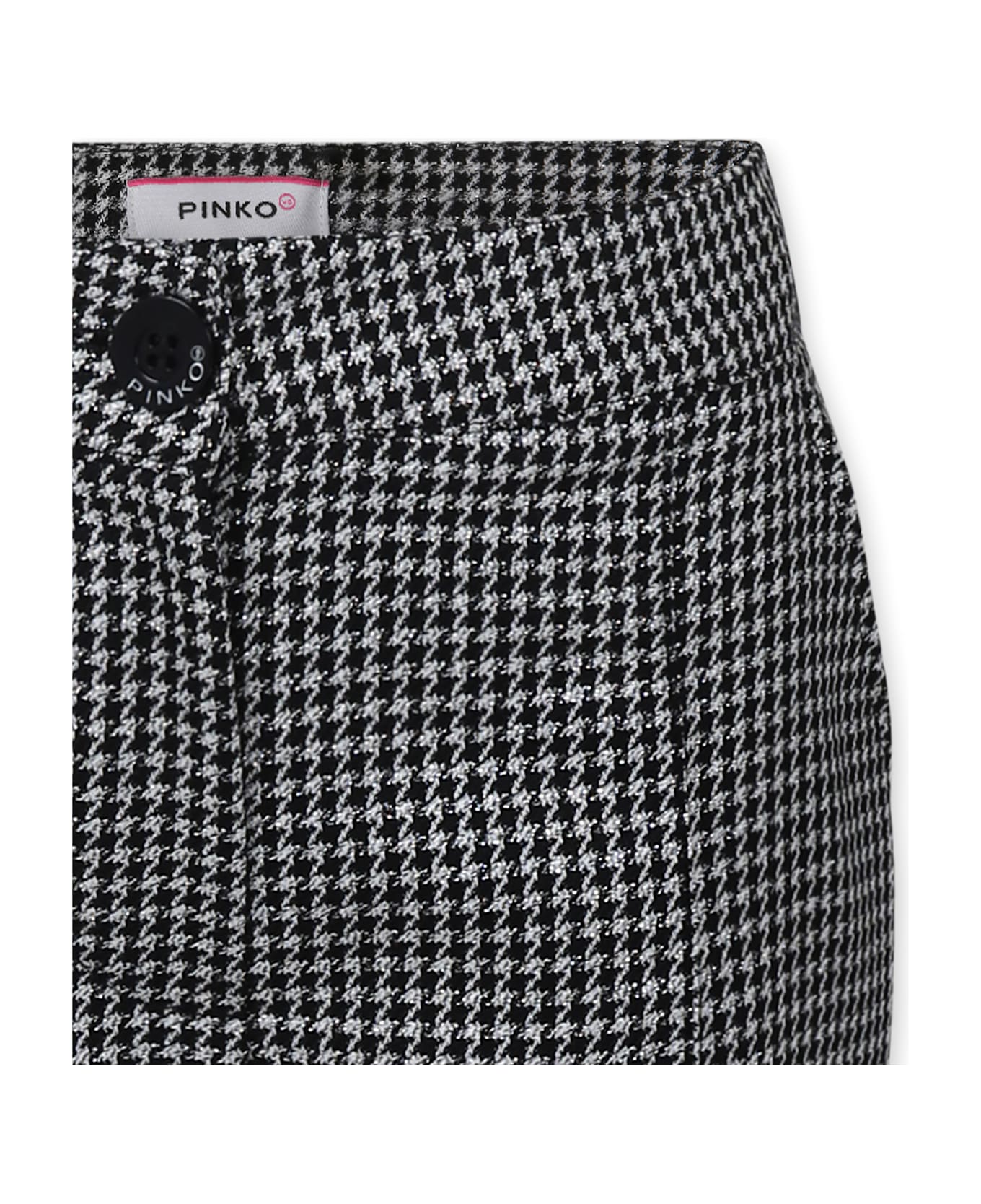 Pinko Black Trousers For Girl With Logo - Black