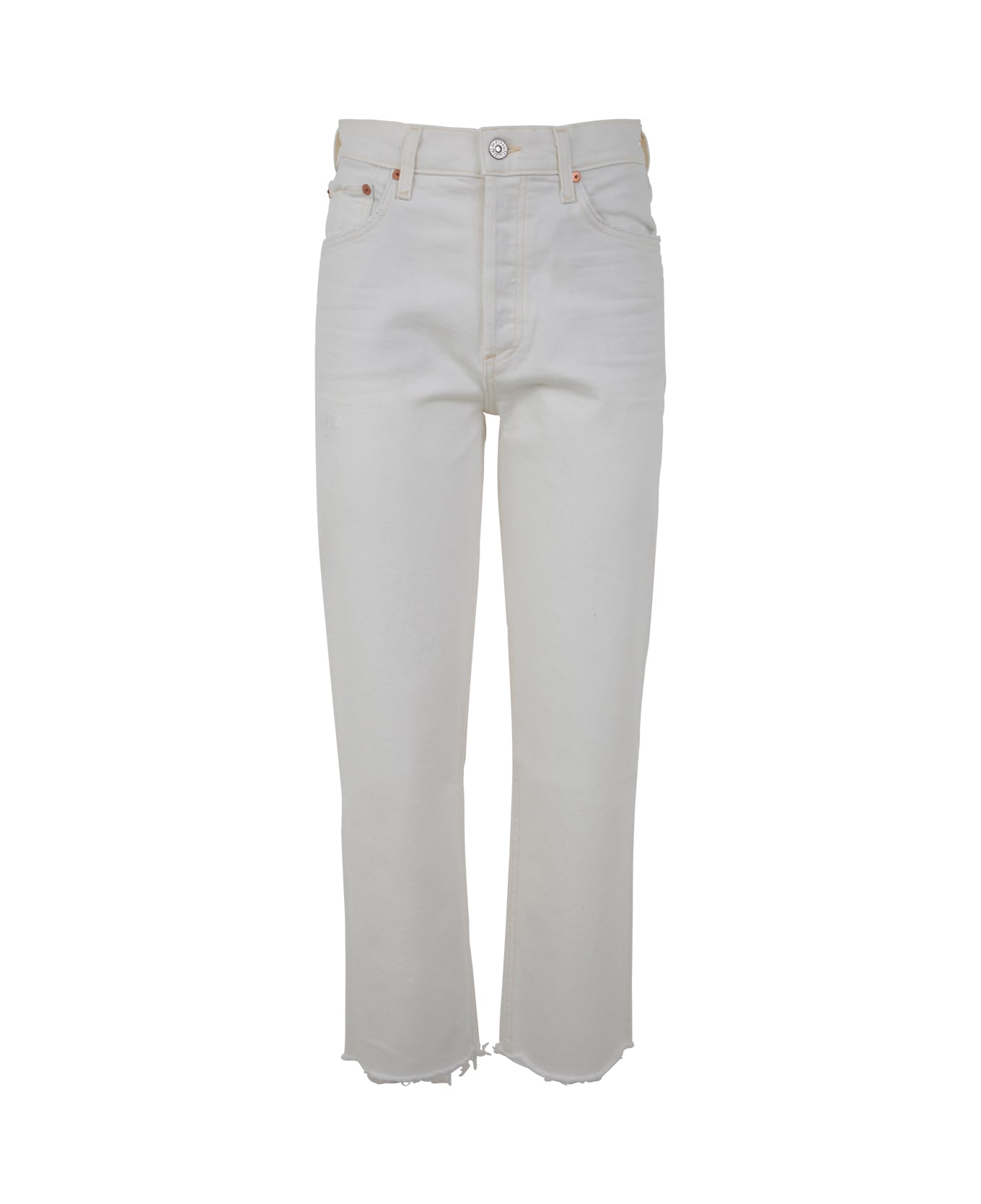 Citizens of Humanity Florence Wide Straight Jeans - Nili Lotan T-shirt con scollo rotondo Bianco