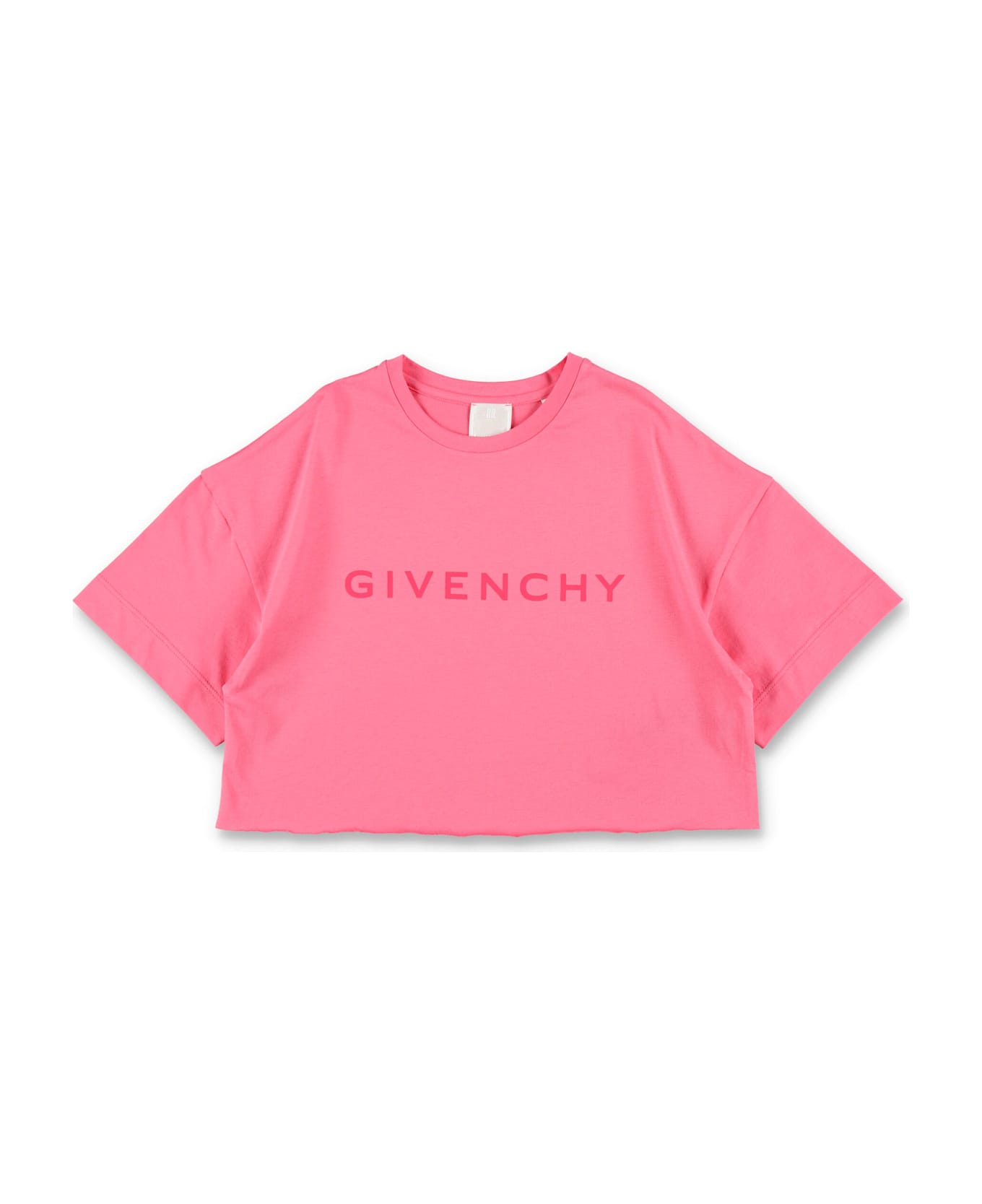 Givenchy Kid - Logo Print Cropped T-shirt - FUCHSIA