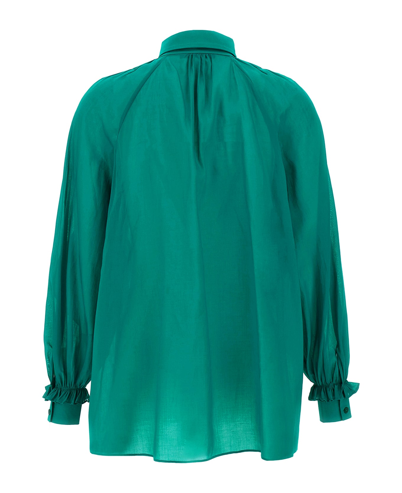 Alberta Ferretti Ruffled Shirt And Ruffles - Green