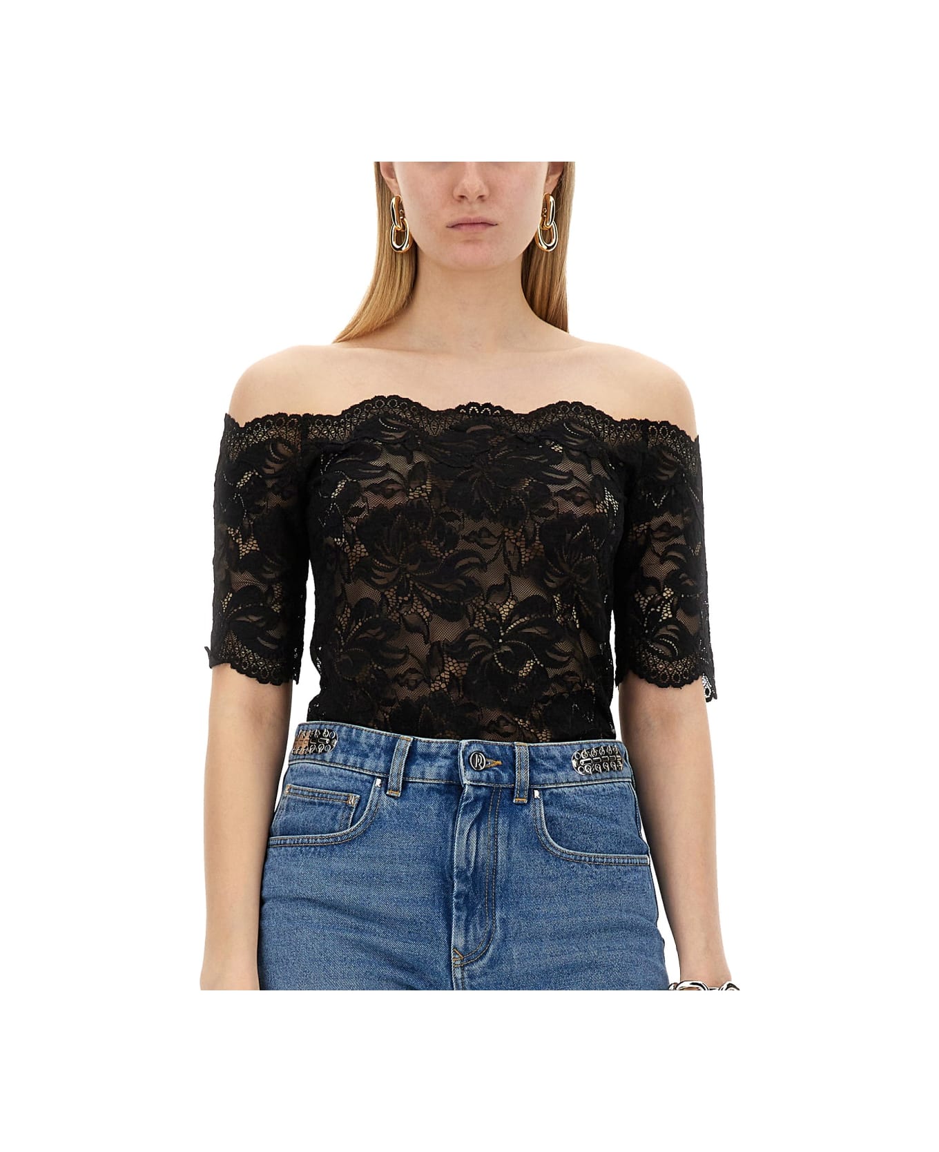 Paco Rabanne Lace Top - BLACK トップス
