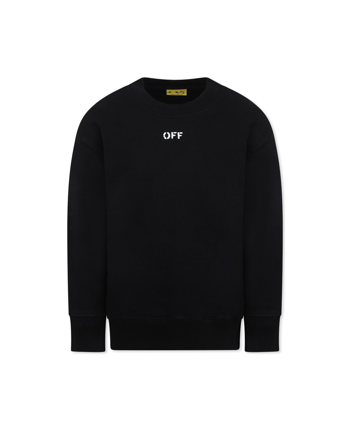 Off-White Black Sweatshirt For Boy With Logo - Black