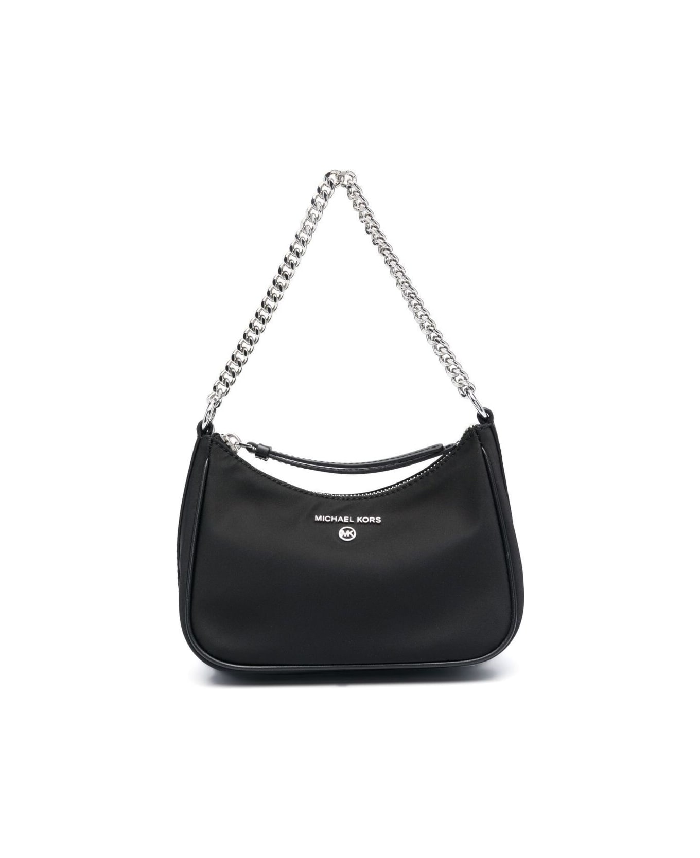 MICHAEL Michael Kors Black Jet Set Shoulder Bag With Chain Link In Nylon Woman - Black