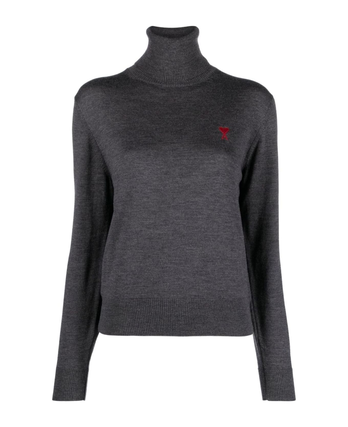 Ami Alexandre Mattiussi Dark Grey Wool Jumper - Grey