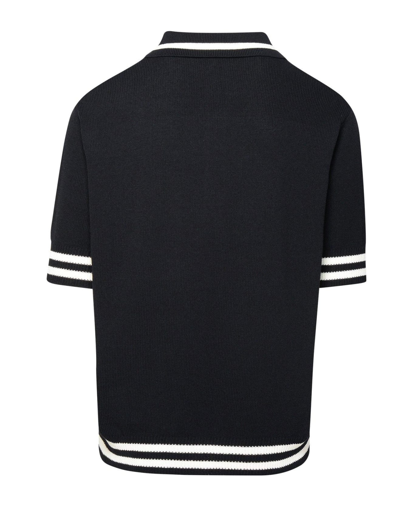 Balmain Signature Knit Polo Shirt - BLACK シャツ