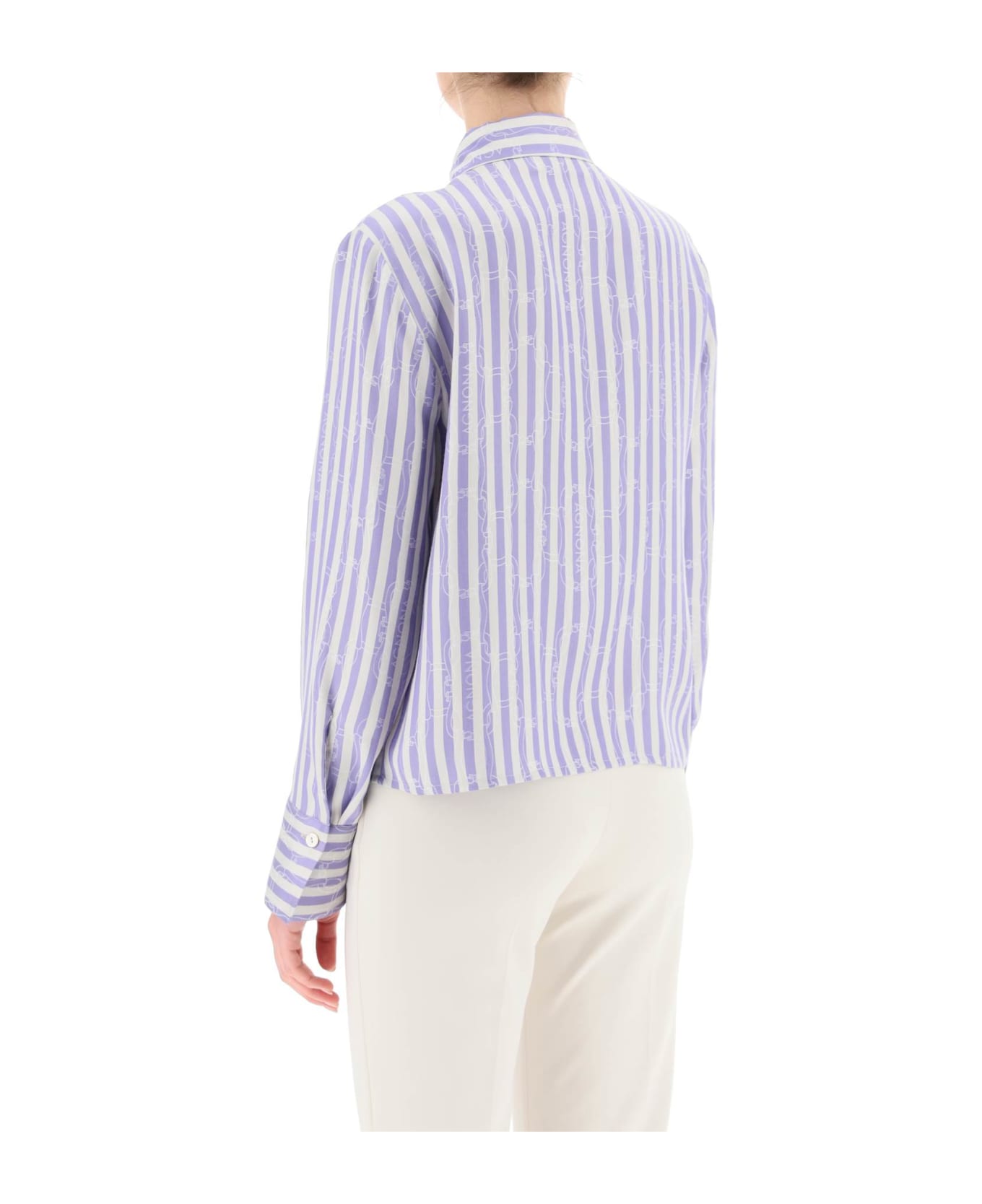 Agnona Striped Shirt With Ribbon Motif - PRINCE (White)