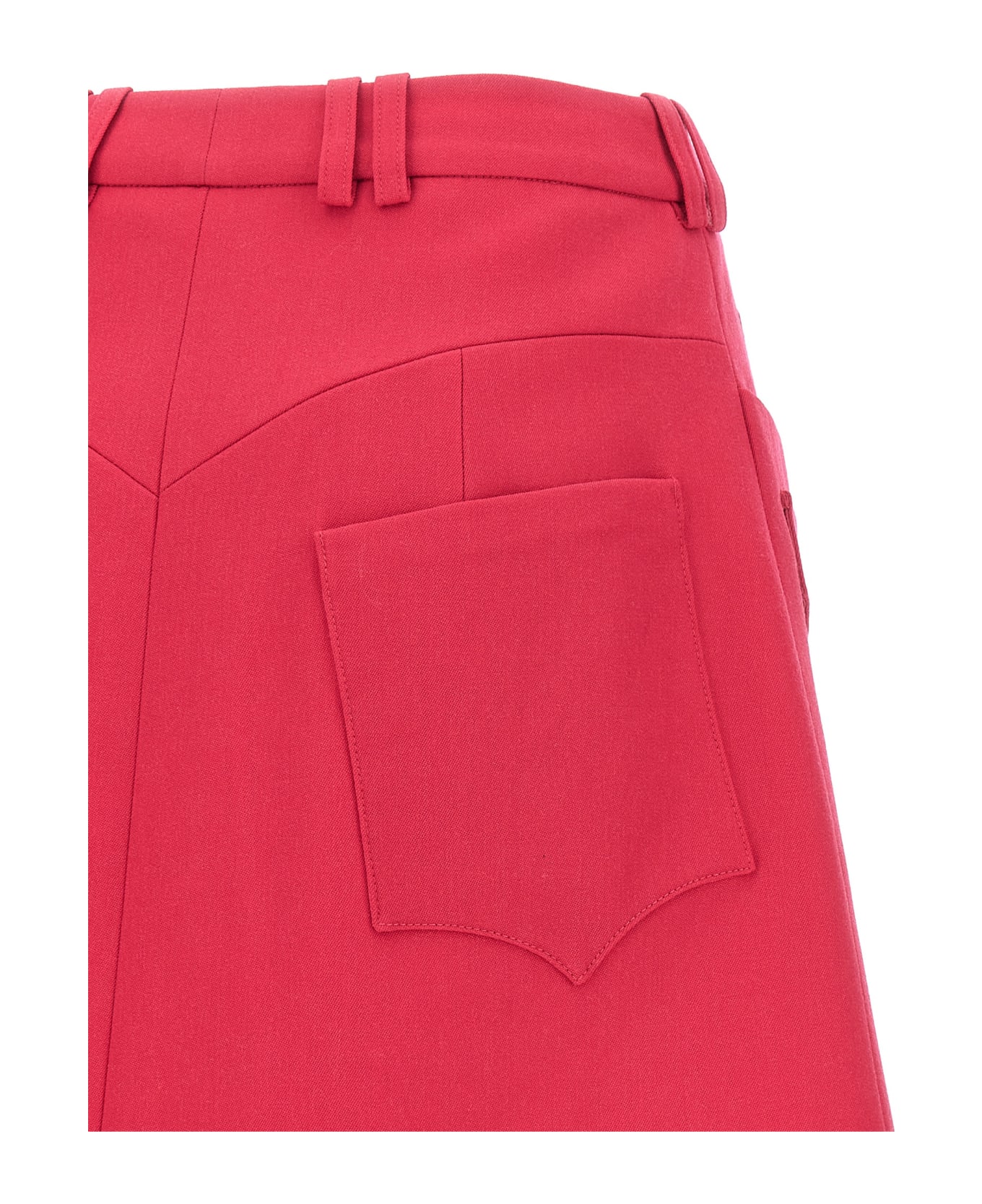 Balmain Logo Button Mini Skirt - Fuchsia