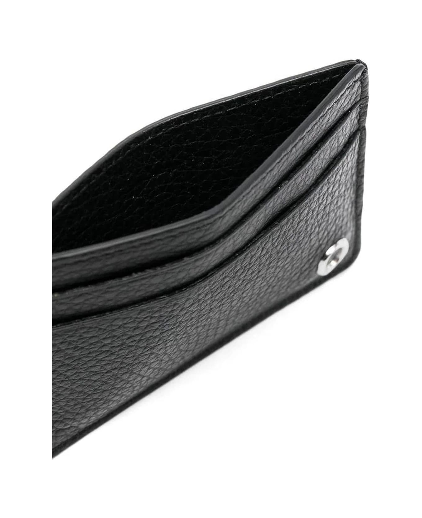 Orciani Micron Leather Card Holder - Black