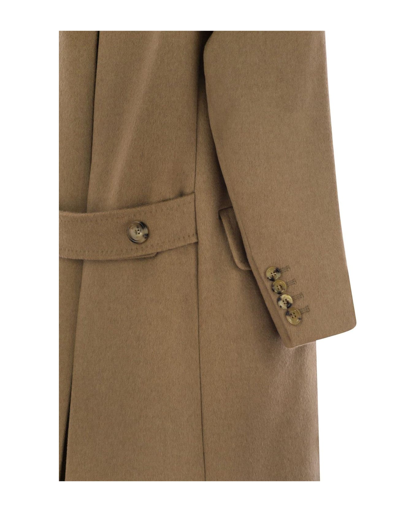 Max Mara Double-breasted Long-sleeved Coat - Beige