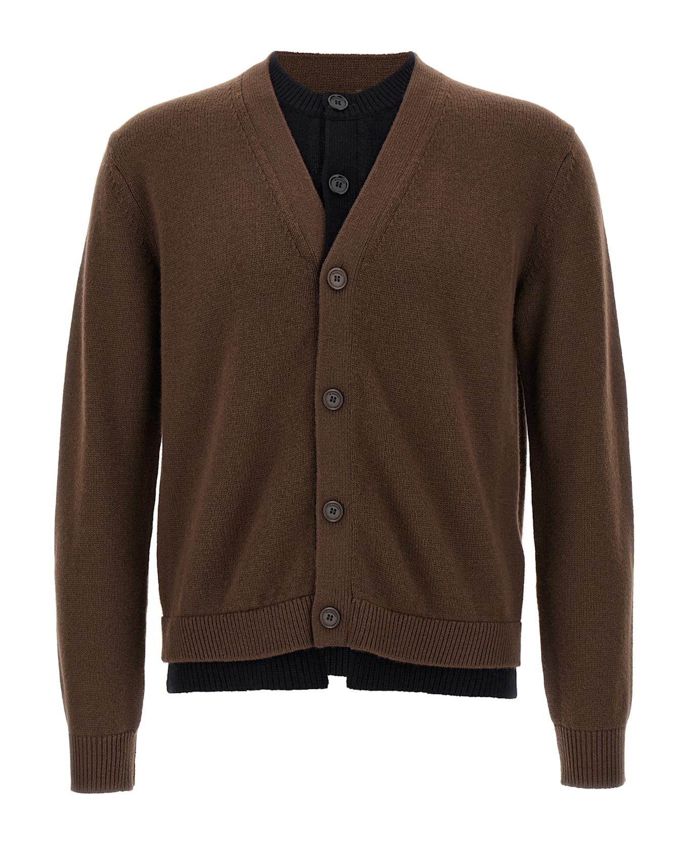 J.W. Anderson 
contrast Layered
 Cardigan - Brown ニットウェア