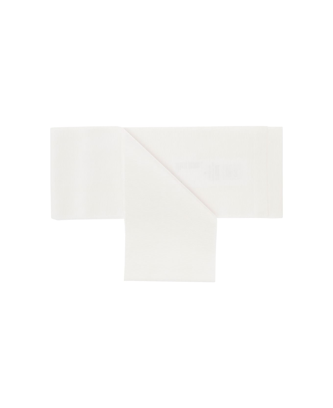 Sara Roka White Monochrome Sash In Cotton Blend Woman - White