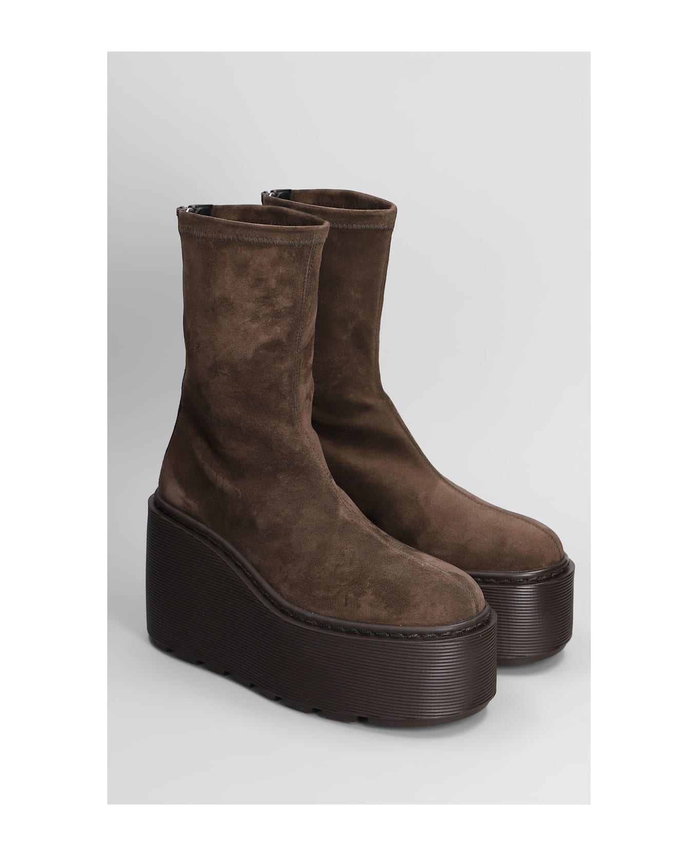 Vic Matié Magnifico 350 High Heels Ankle Boots In Brown Suede - brown