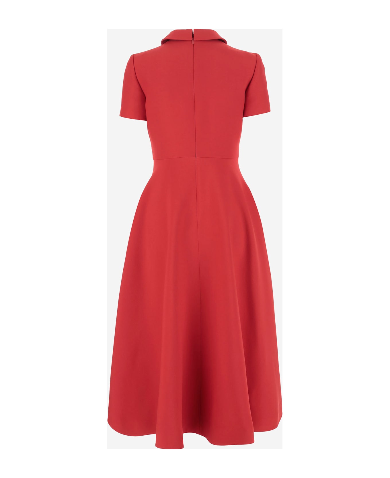 Valentino Wool And Silk Long Dress - Red