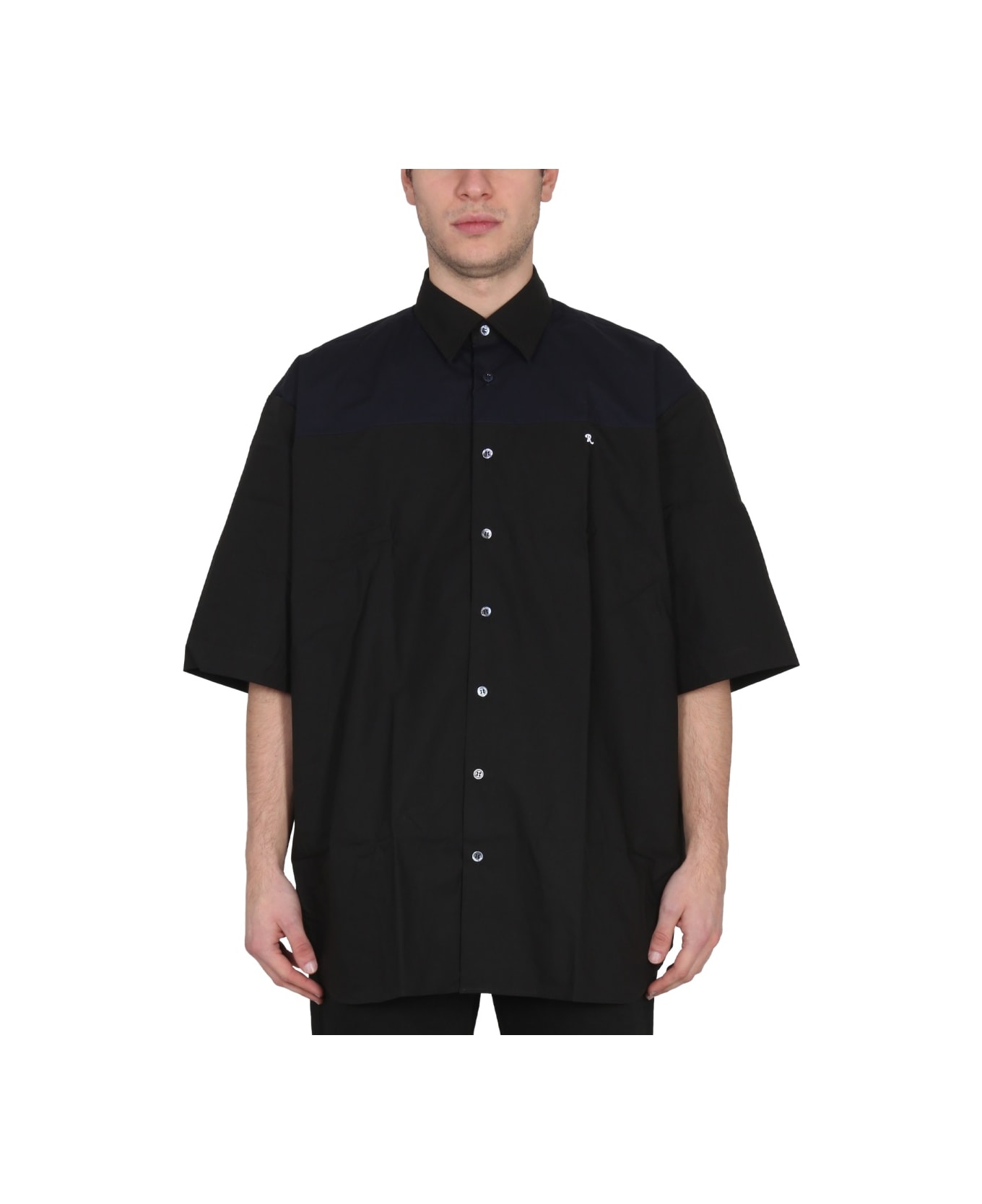 Raf Simons Two-tone American Shirt - BLACK