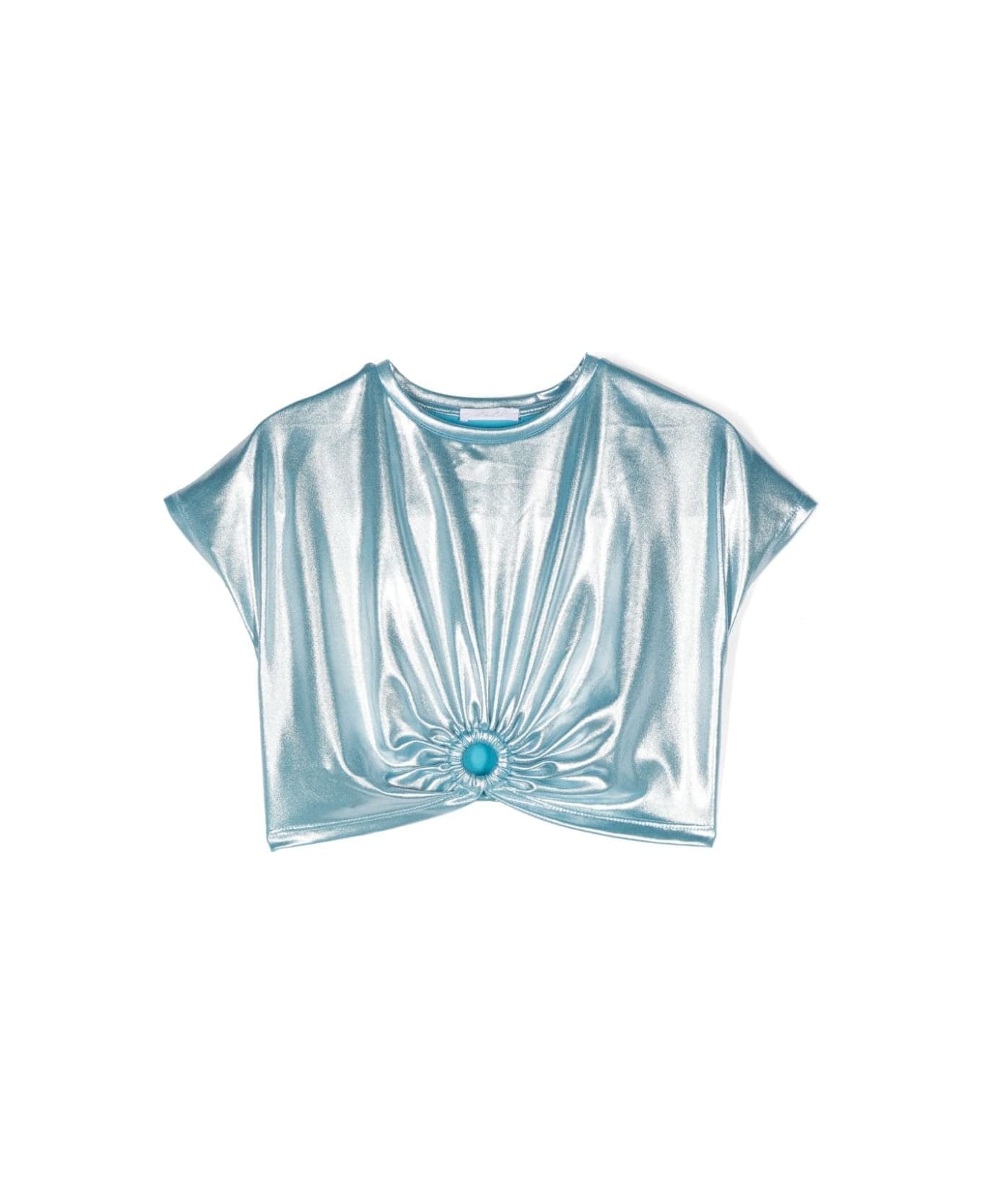 Miss Grant T-shirt Con Arricciatura - Light blue