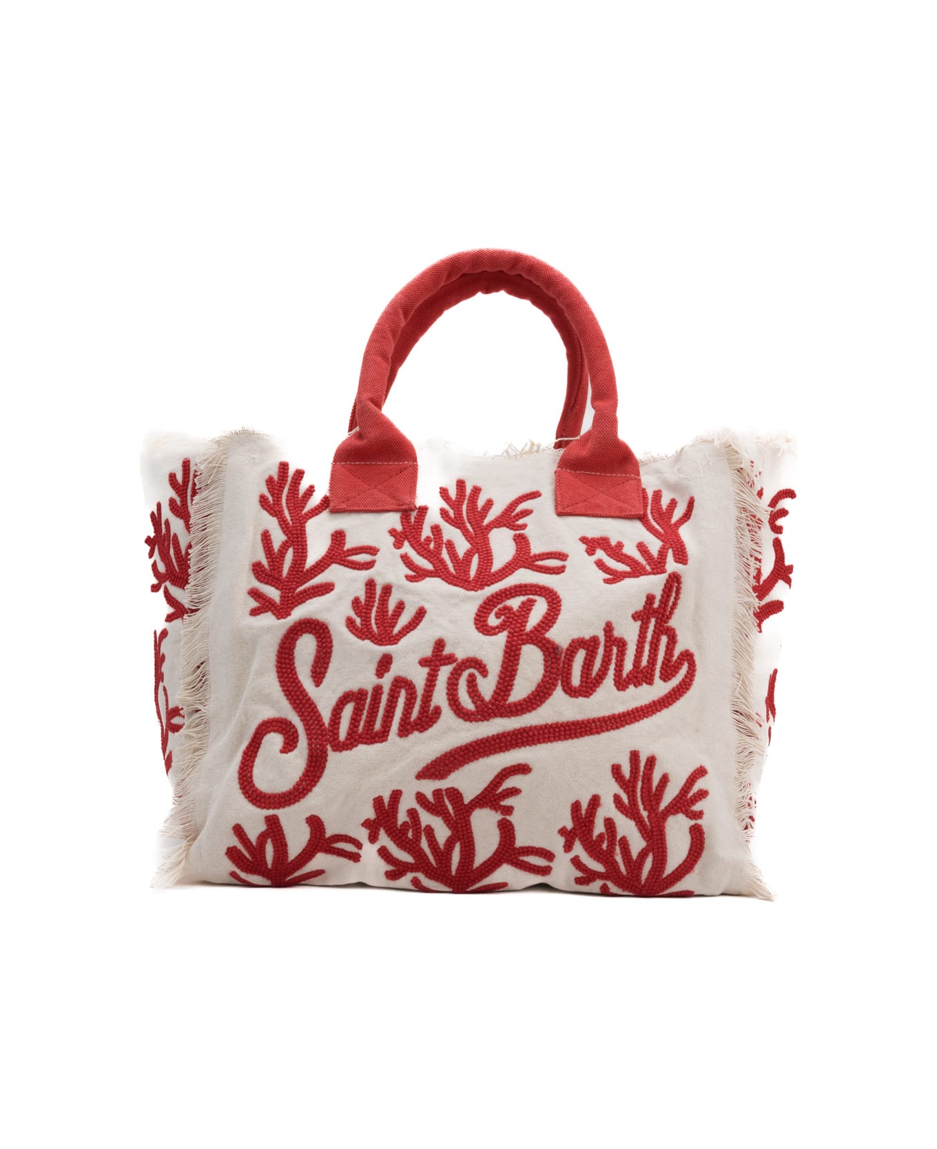MC2 Saint Barth Vanity Rug Coral Bag - Bianco/rosso