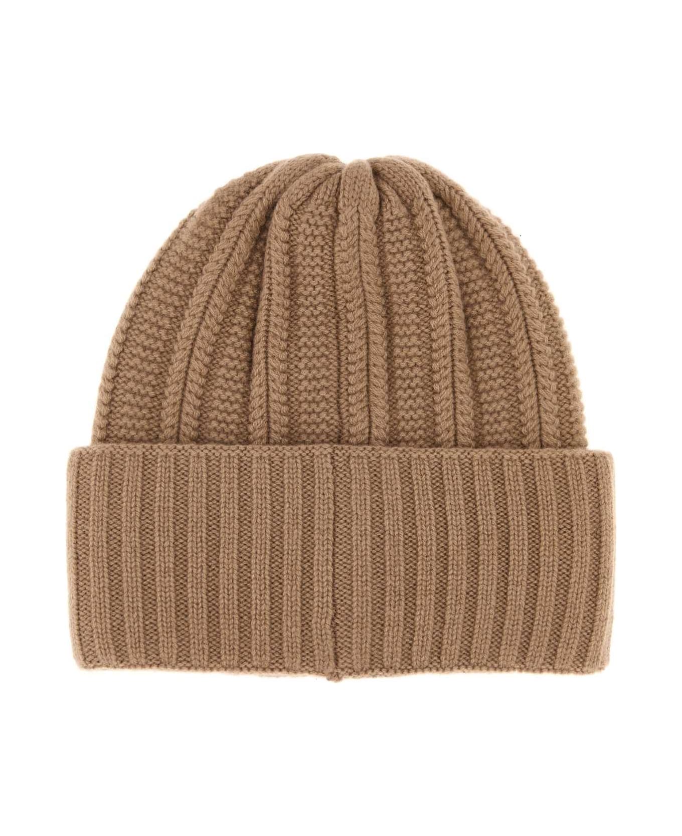 Max Mara Biscuit Cashmere Macbeth Beanie Hat - CAMMELLO