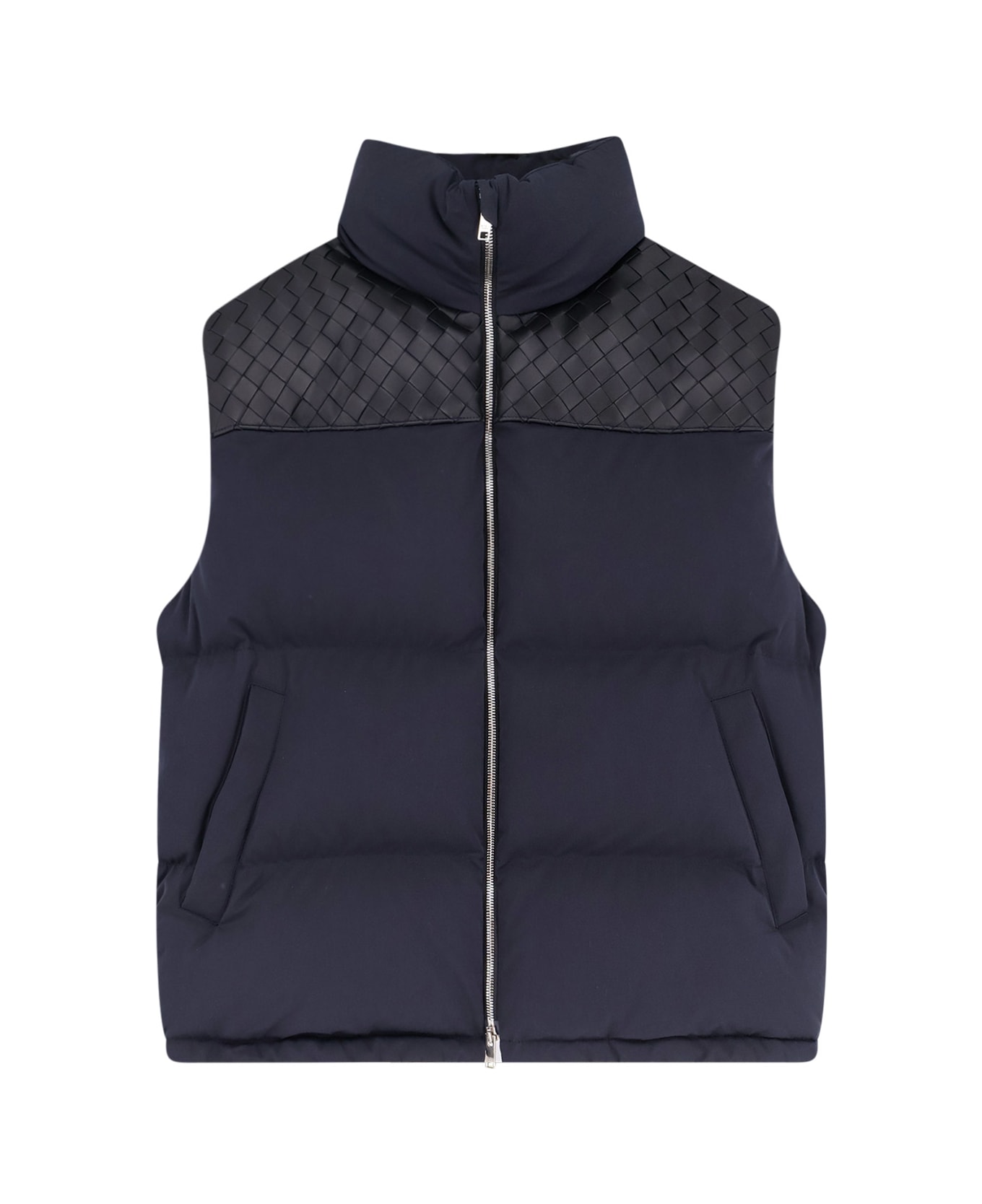 Bottega Veneta Cotton Blend Sleeveless Jacket - BLUE