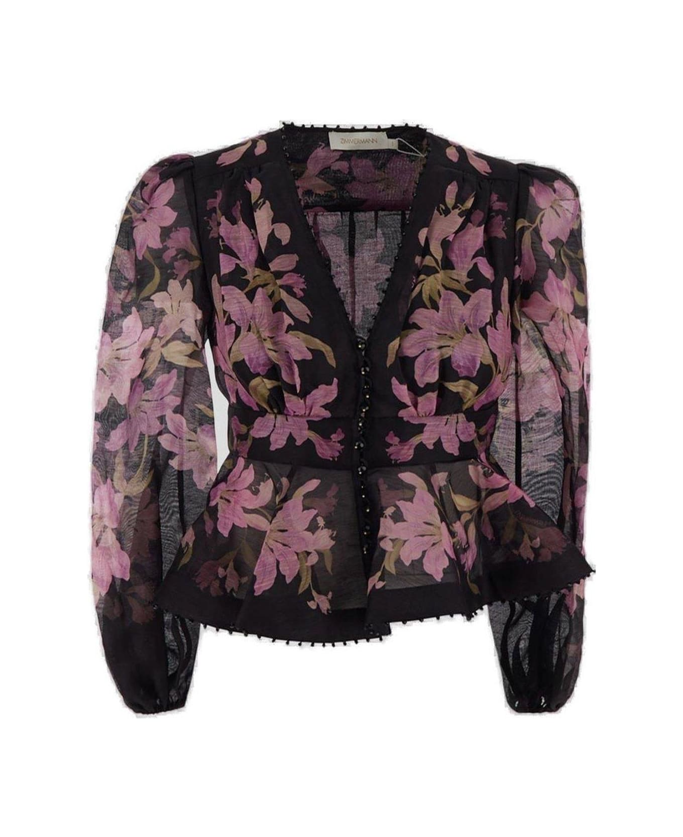 Zimmermann Dawning V-neck Beaded Blouse - MultiColour