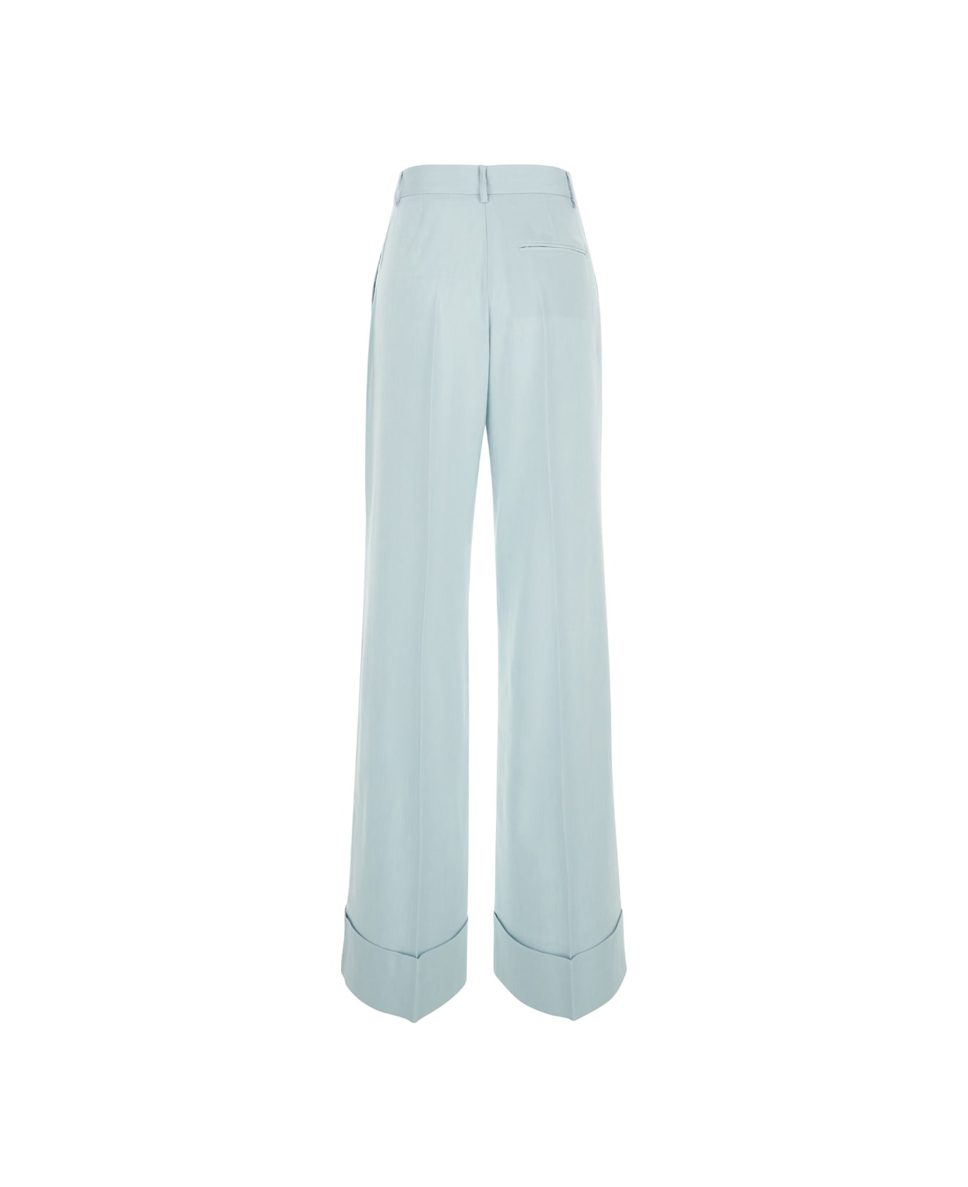The Andamane Light Blue Straight Pants With Pinces In Line Blend Woman - Blu ボトムス
