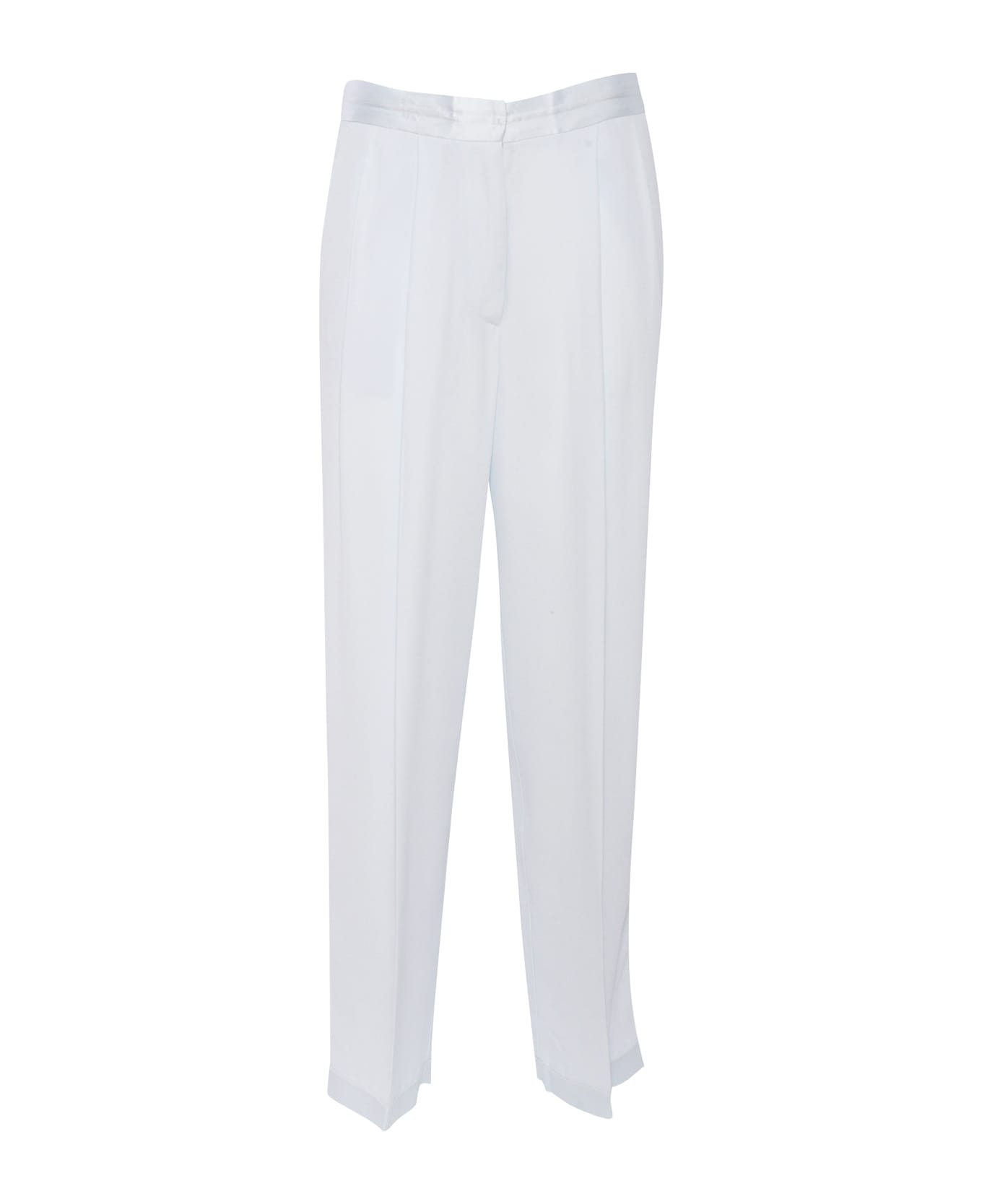 Forte_Forte Envers Satin Baggy Pants - WHITE