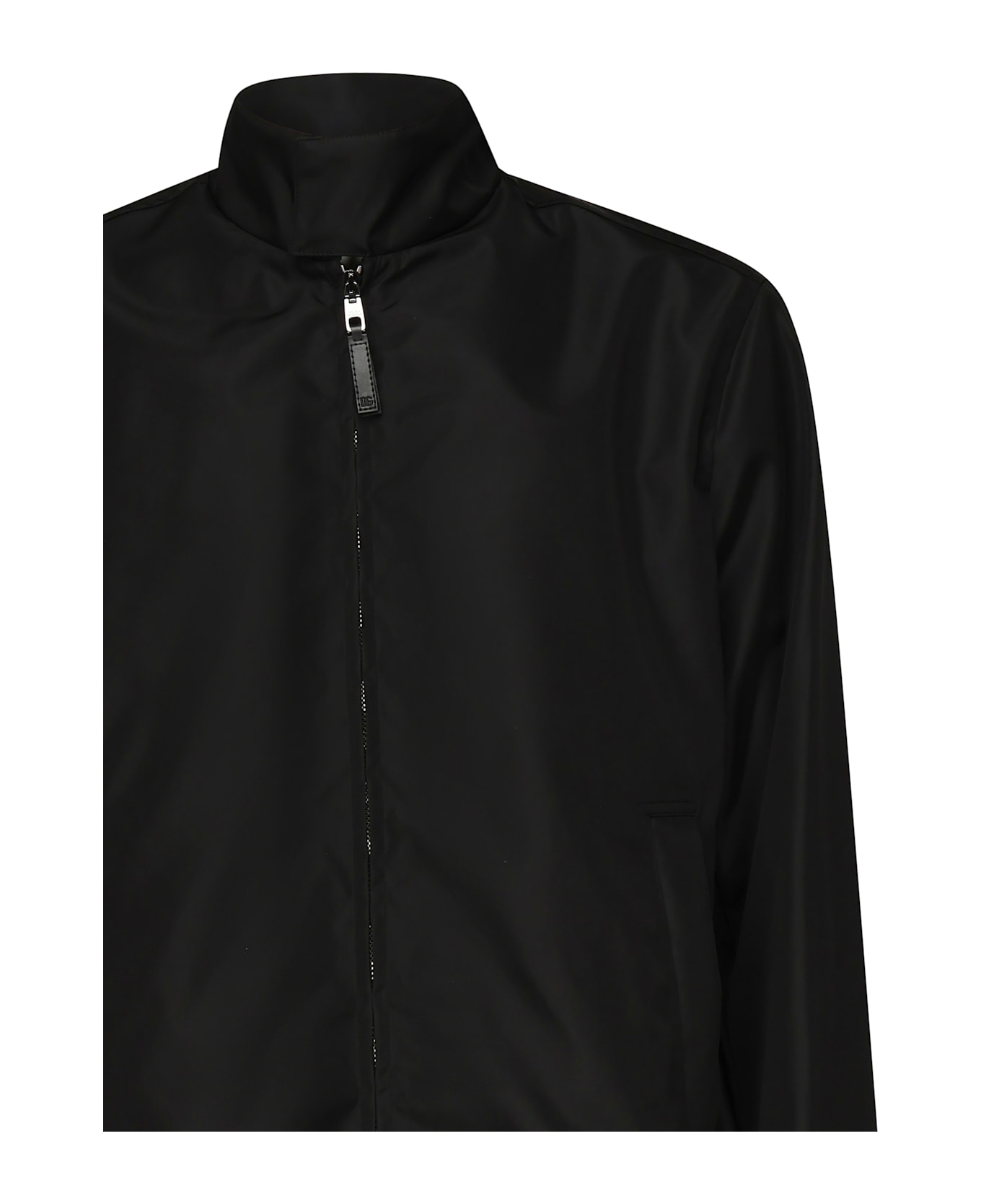 Dolce 
Gabbana Canvas Bomber Jacket With Logo - Black
