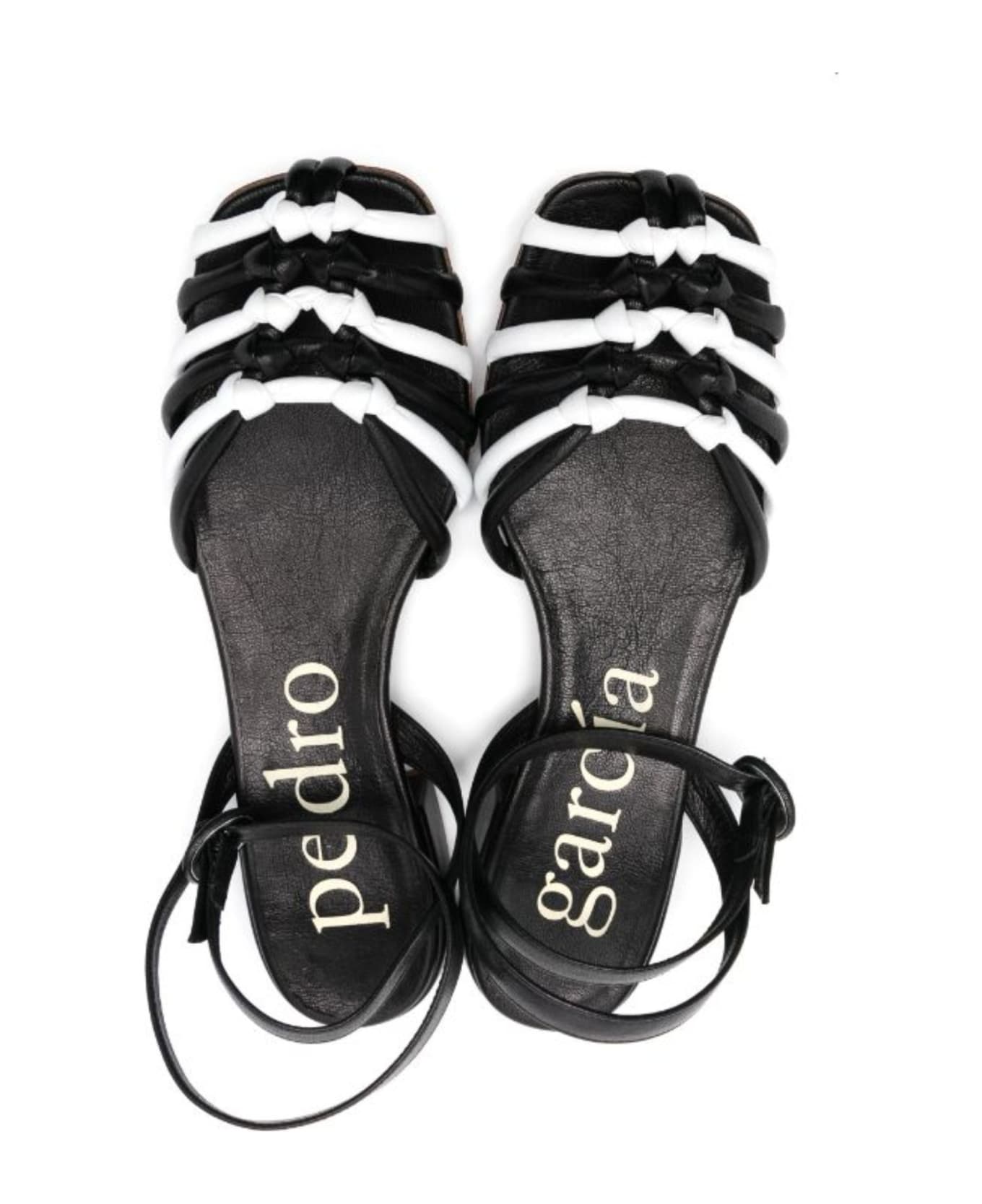 Pedro Garcia Black And White Leather Sandals - Black サンダル