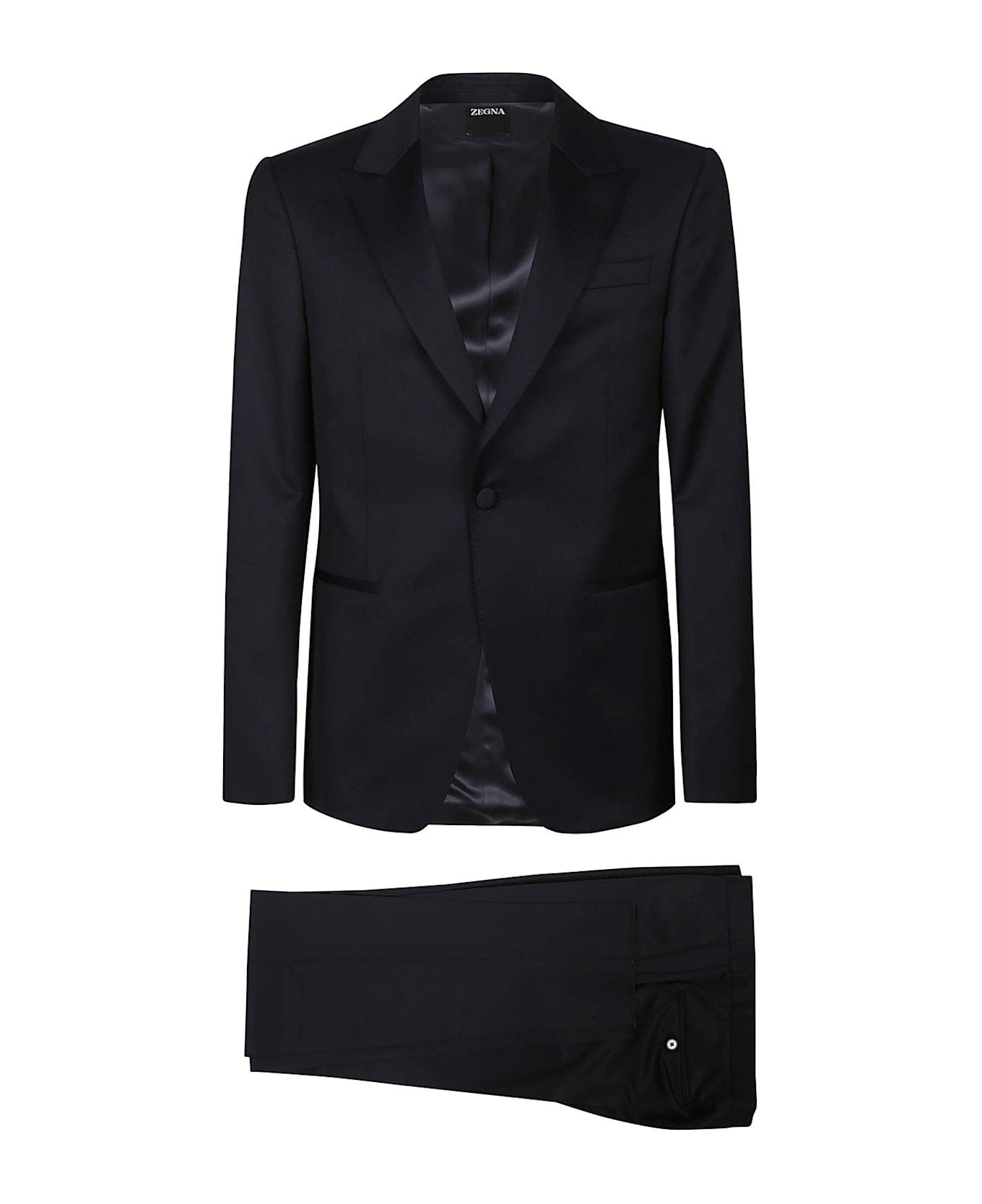 Zegna Single-breasted Tailored Suit - BLUE NAVY UNITO