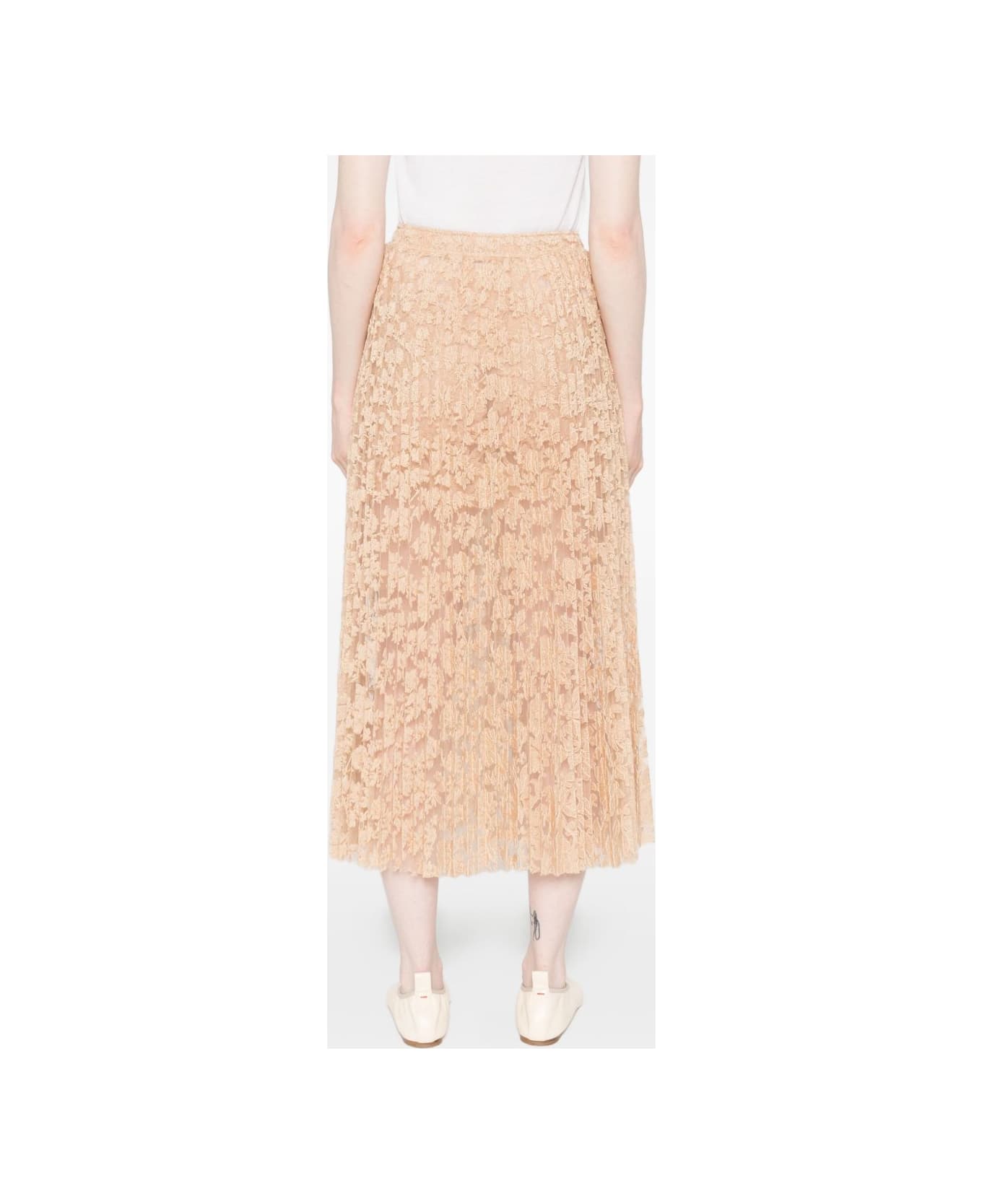 Ermanno Scervino Flower Lace Skirt - Beige