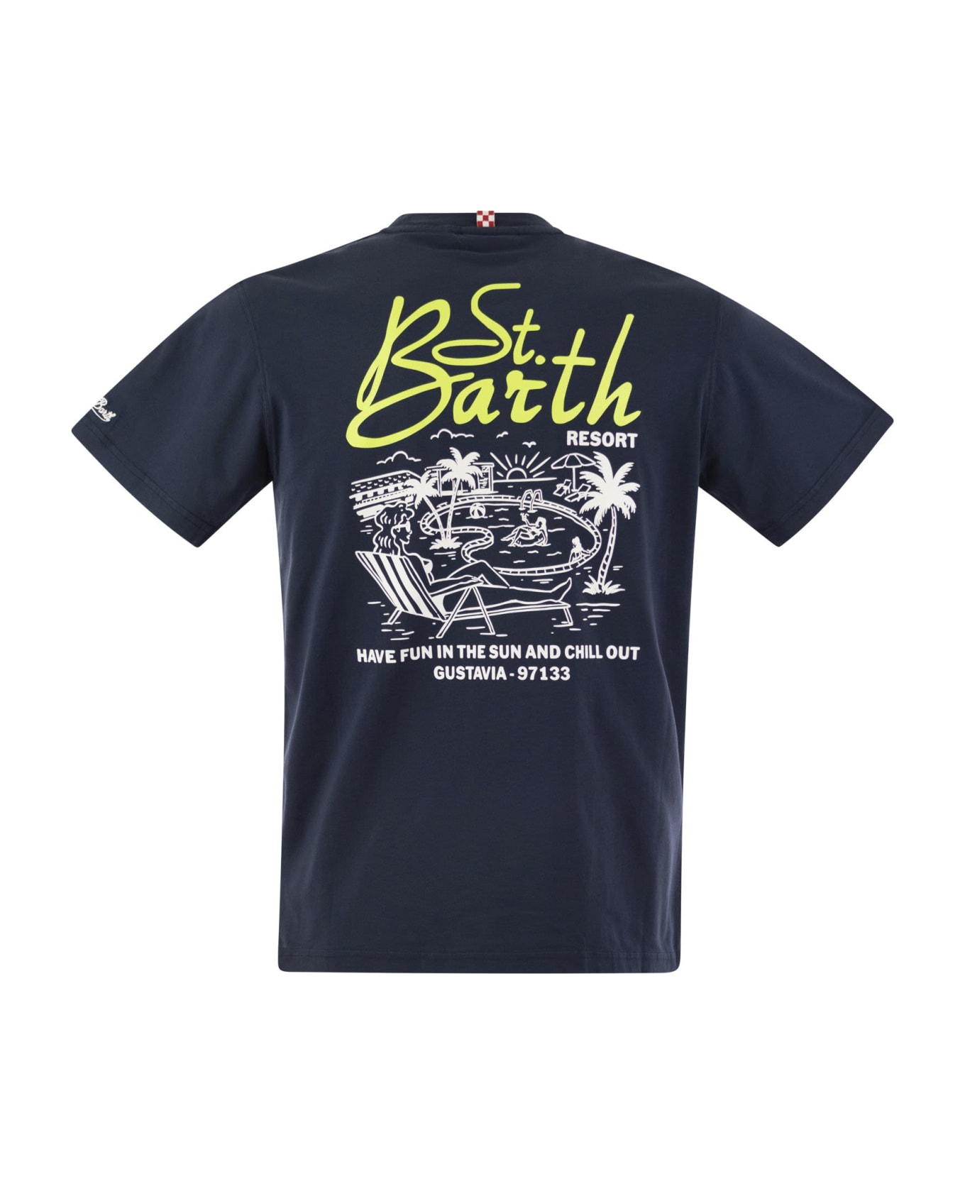 MC2 Saint Barth T-shirt With Print On Chest And Back - Blue
