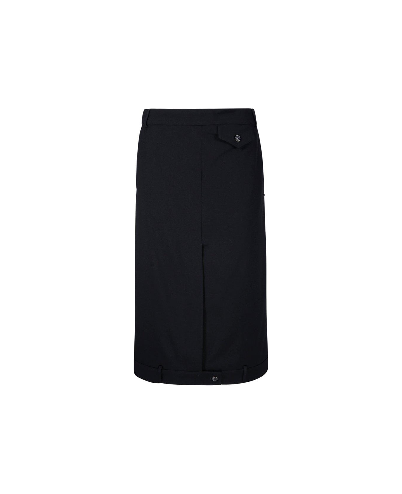 SportMax Mirror-image Midi Skirt - Black