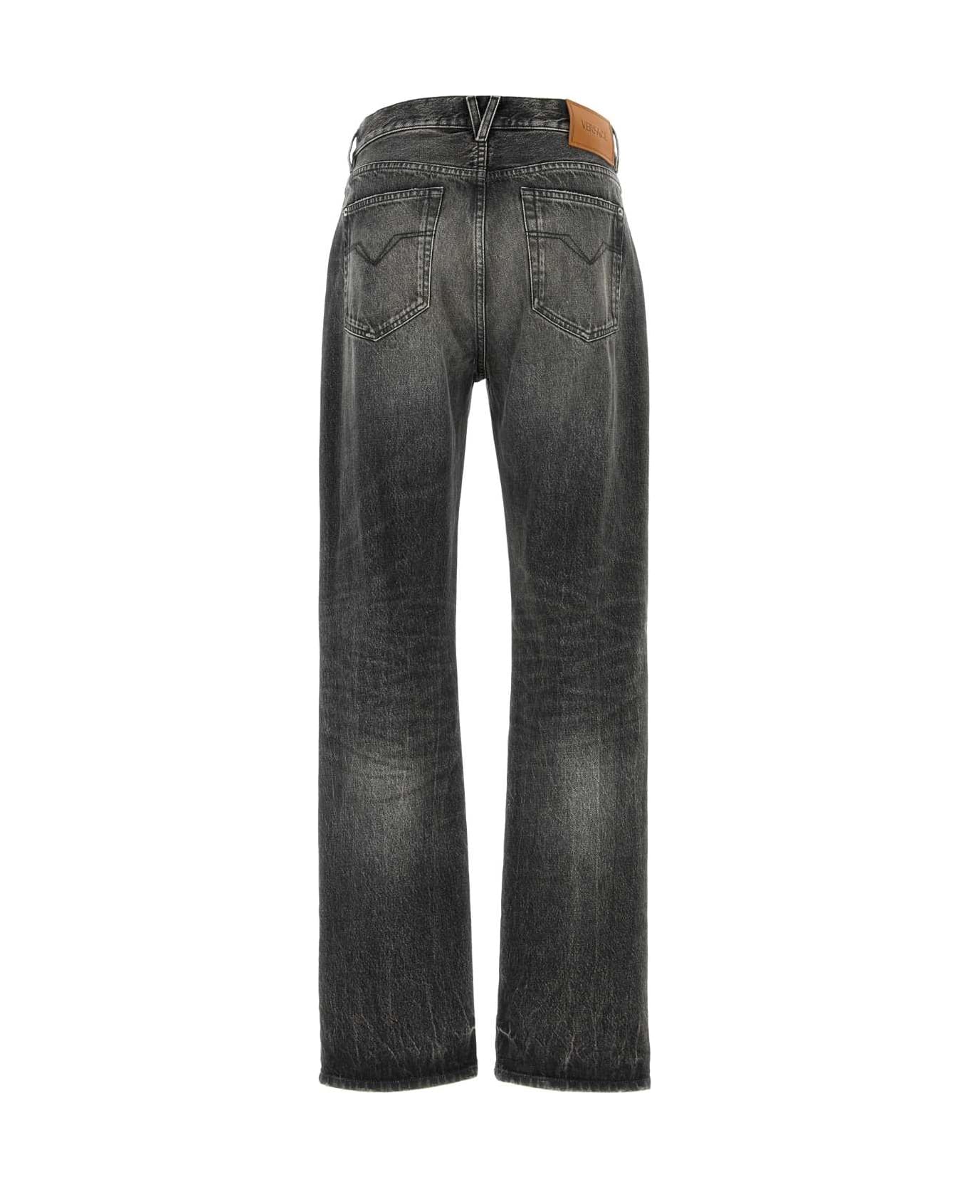 Versace Black Denim Jeans - MEDIUMGREY