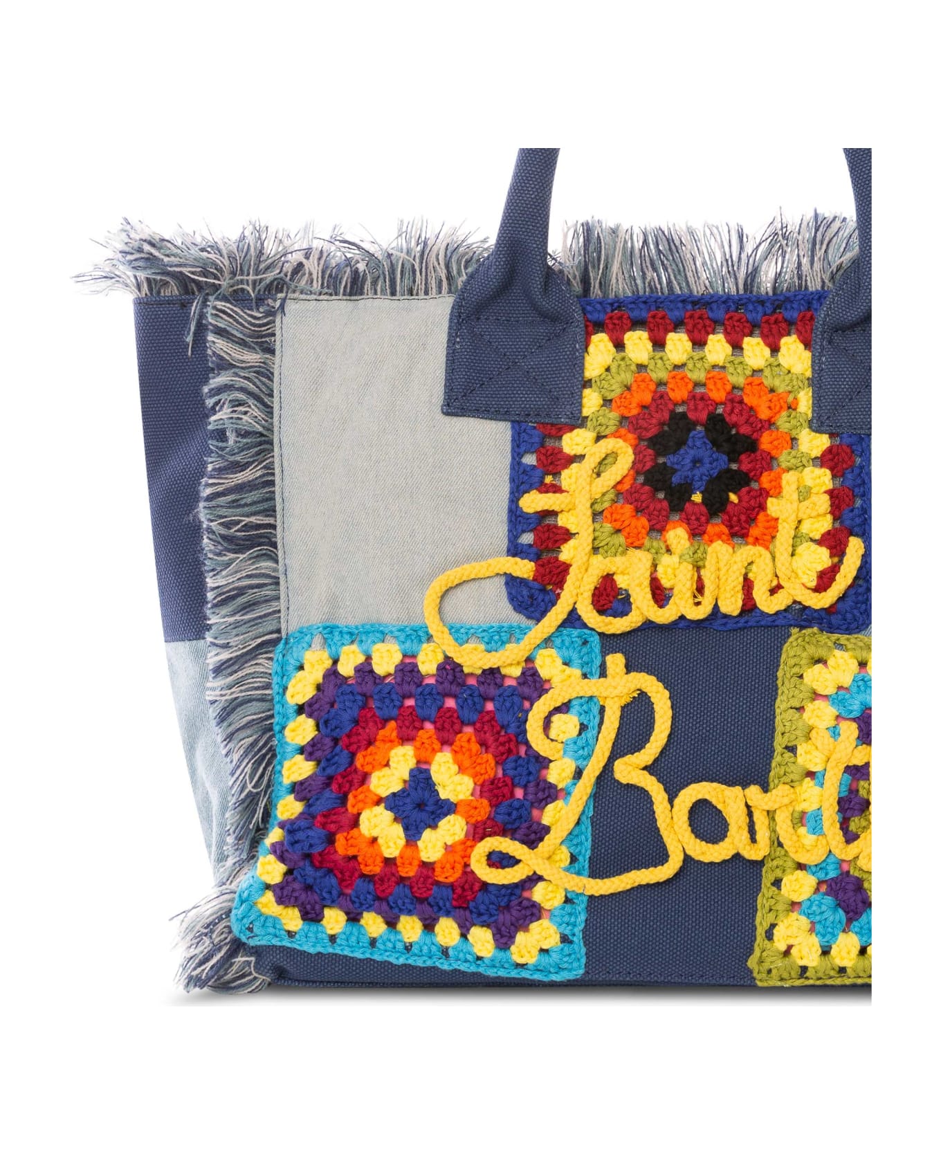MC2 Saint Barth Vanity Crochet Patchwork Shoulder Bag - BLUE トートバッグ