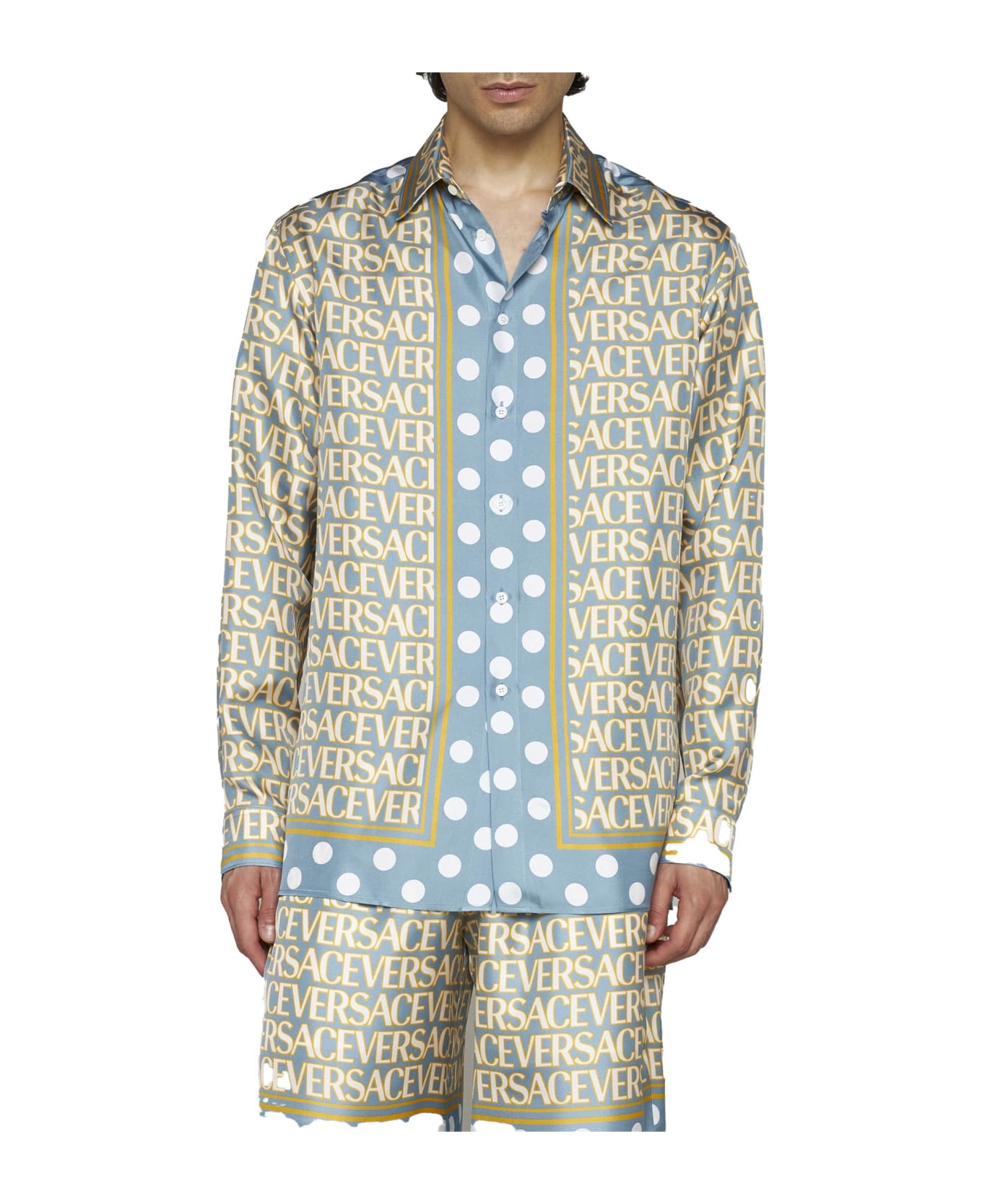 Versace Shirt In Silk Twill - Multicolor