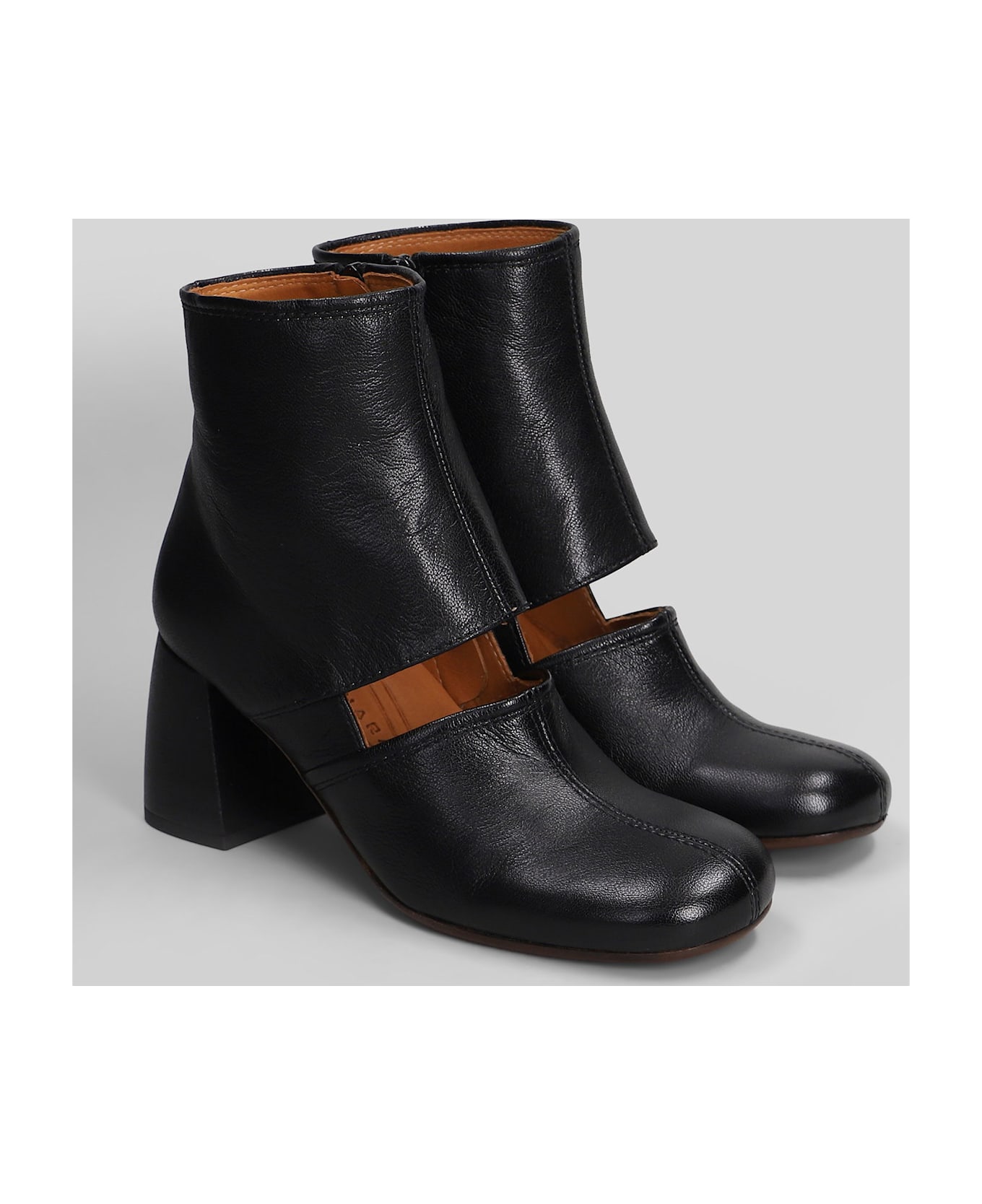 Chie Mihara Sonli High Heels Ankle Boots In Black Leather - black