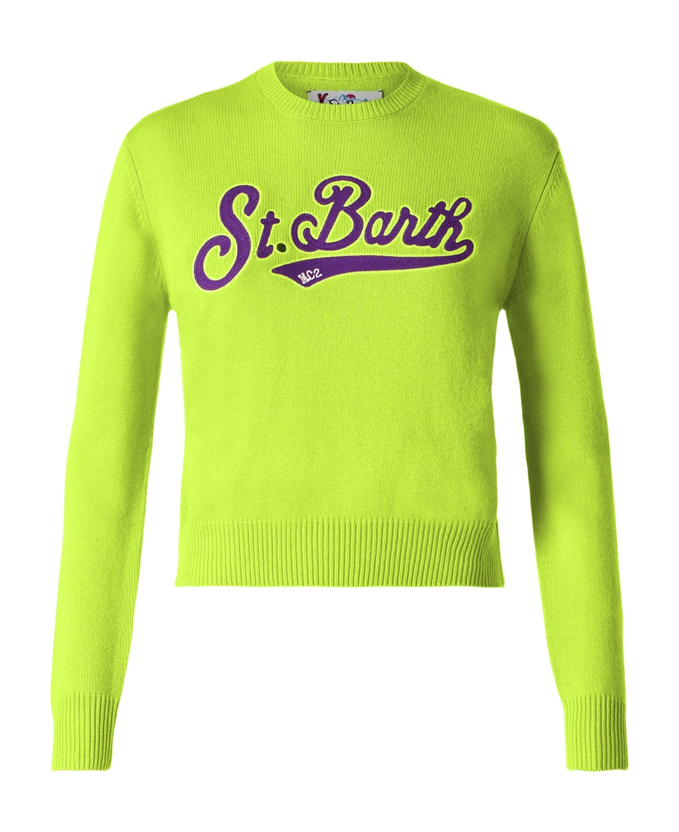 MC2 Saint Barth Woman Acid Green Cropped Sweater - GREEN ニットウェア