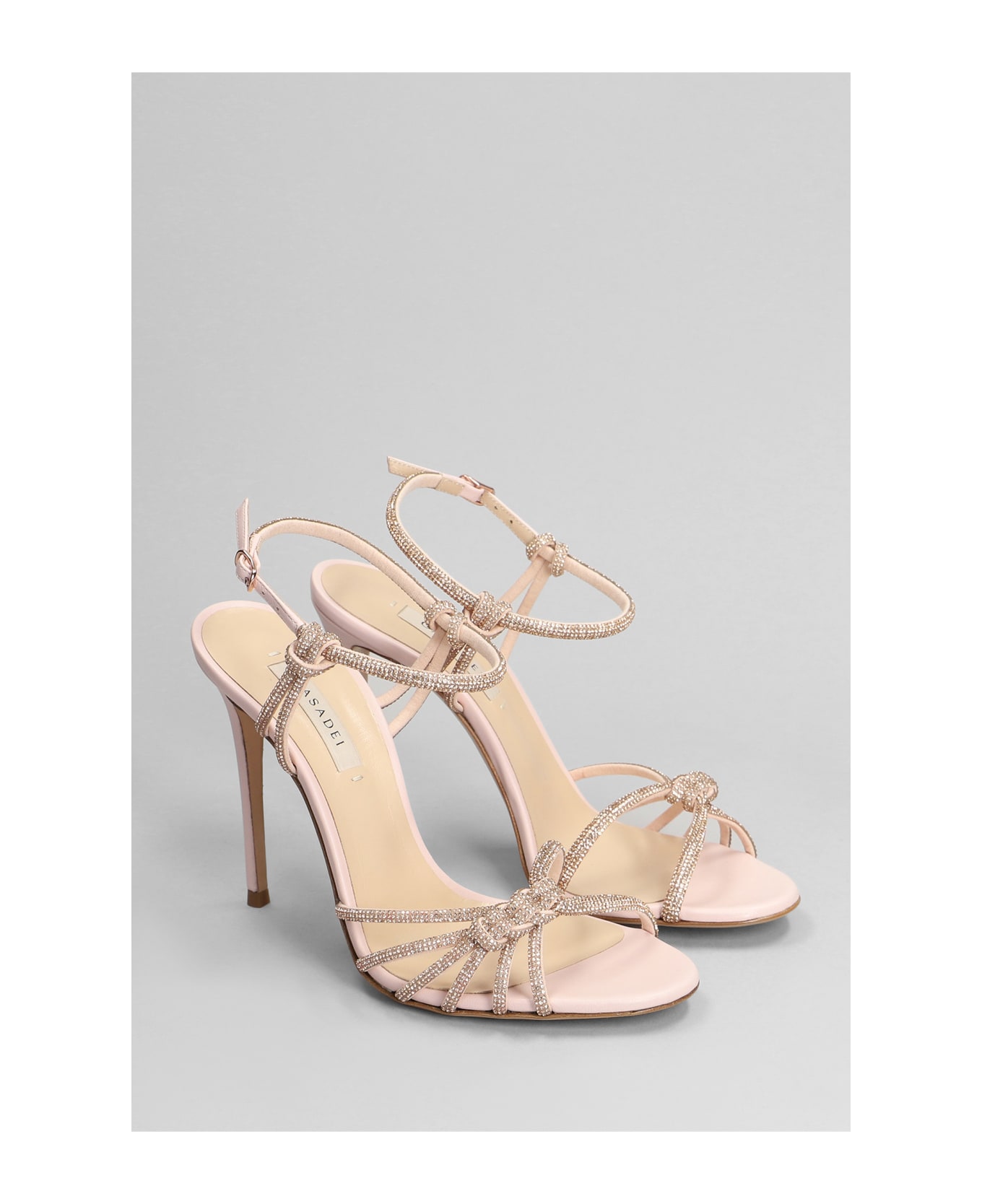 Casadei Sandals In Rose-pink Leather - rose-pink サンダル