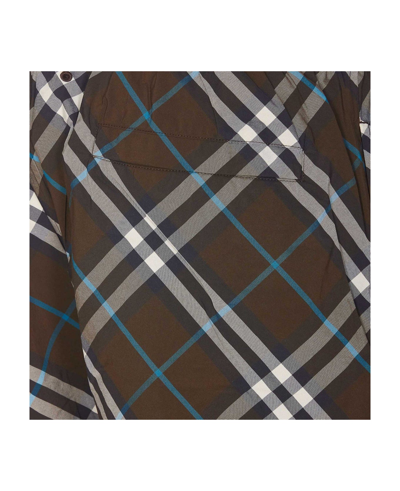 Burberry Checked Drawstring Swim Shorts - Marrone