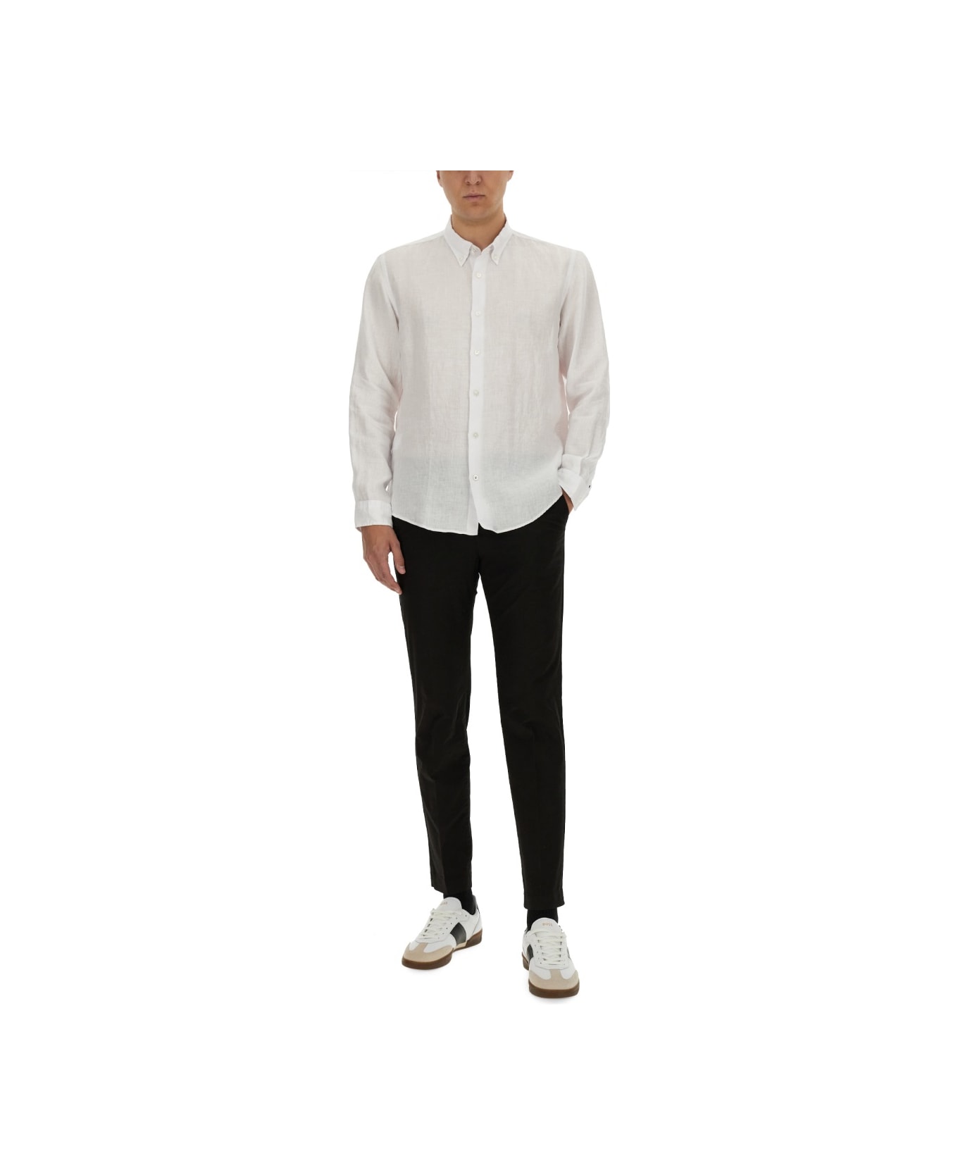 Hugo Boss Linen Shirt - WHITE