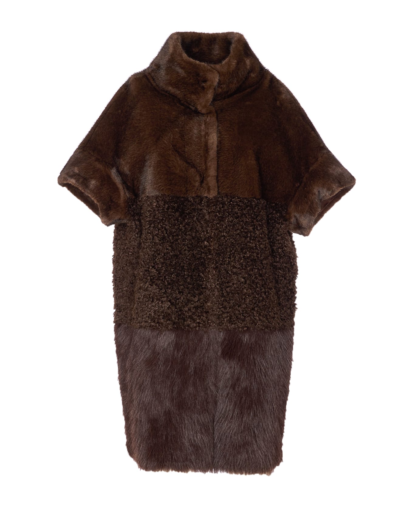 Bully Fake Fur Coat - Brown