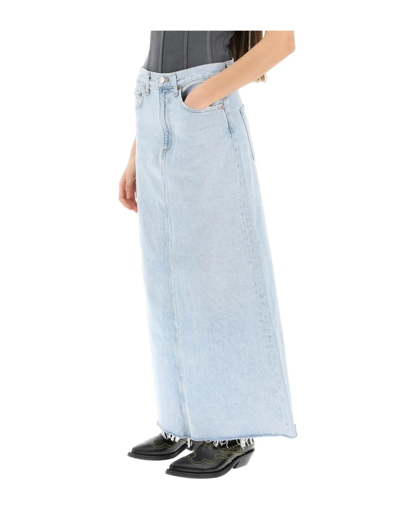 AGOLDE 'hilla' Long Denim Skirt - Prctc Practice デニム