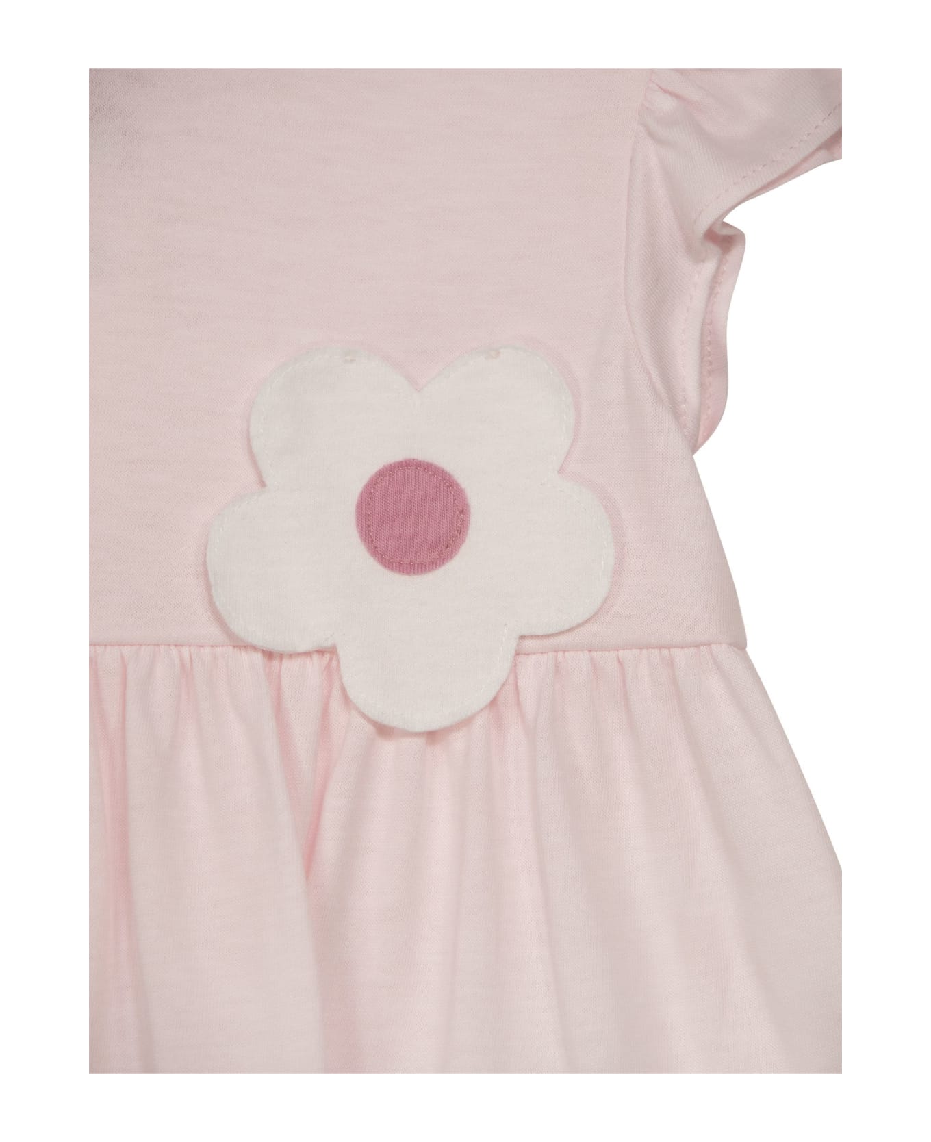 Il Gufo Baby Jersey Dress With Flower - Pink ワンピース＆ドレス